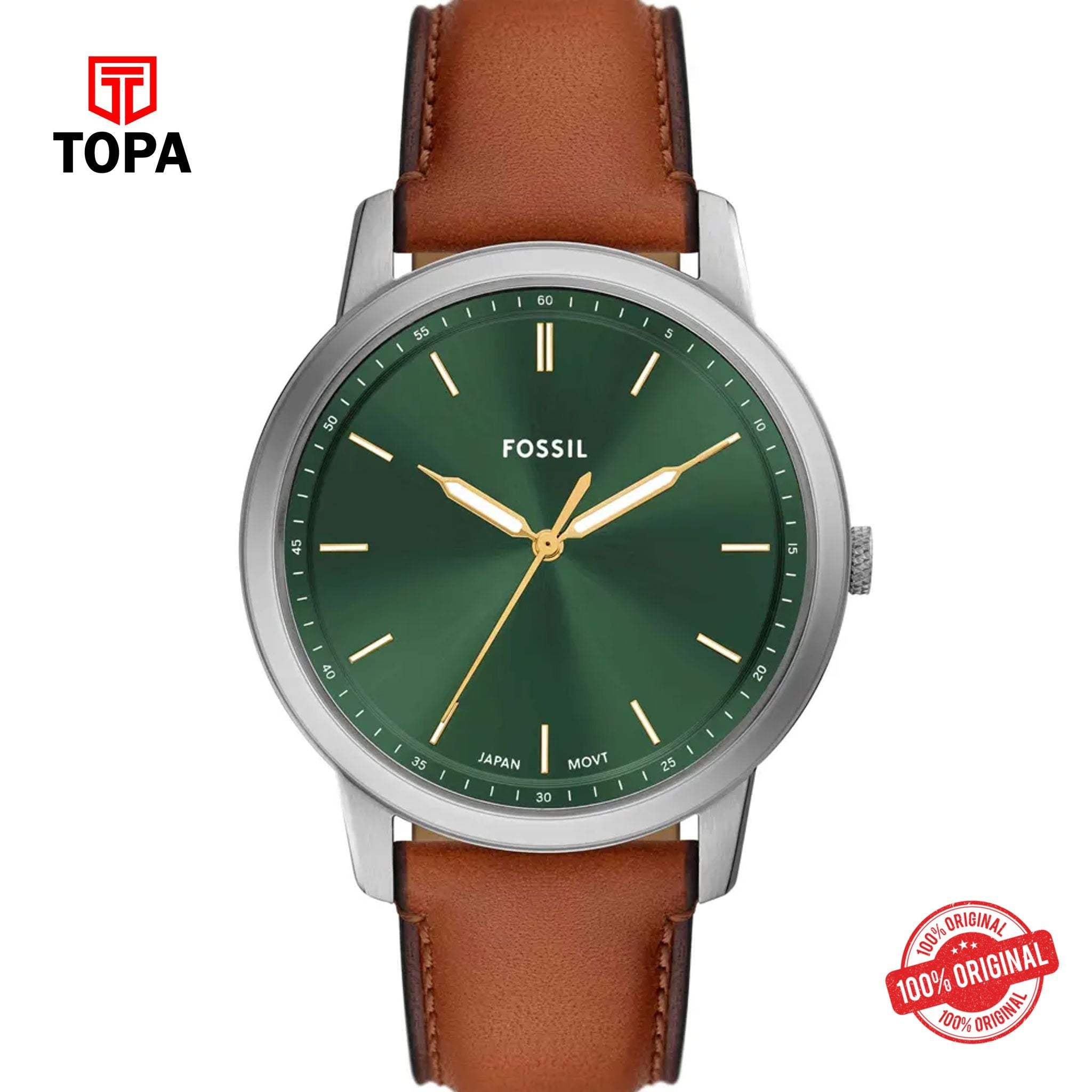 Topa Fossil-FS-6094-Minimalist-Leather-Band-Men-Watch - Product Image 1