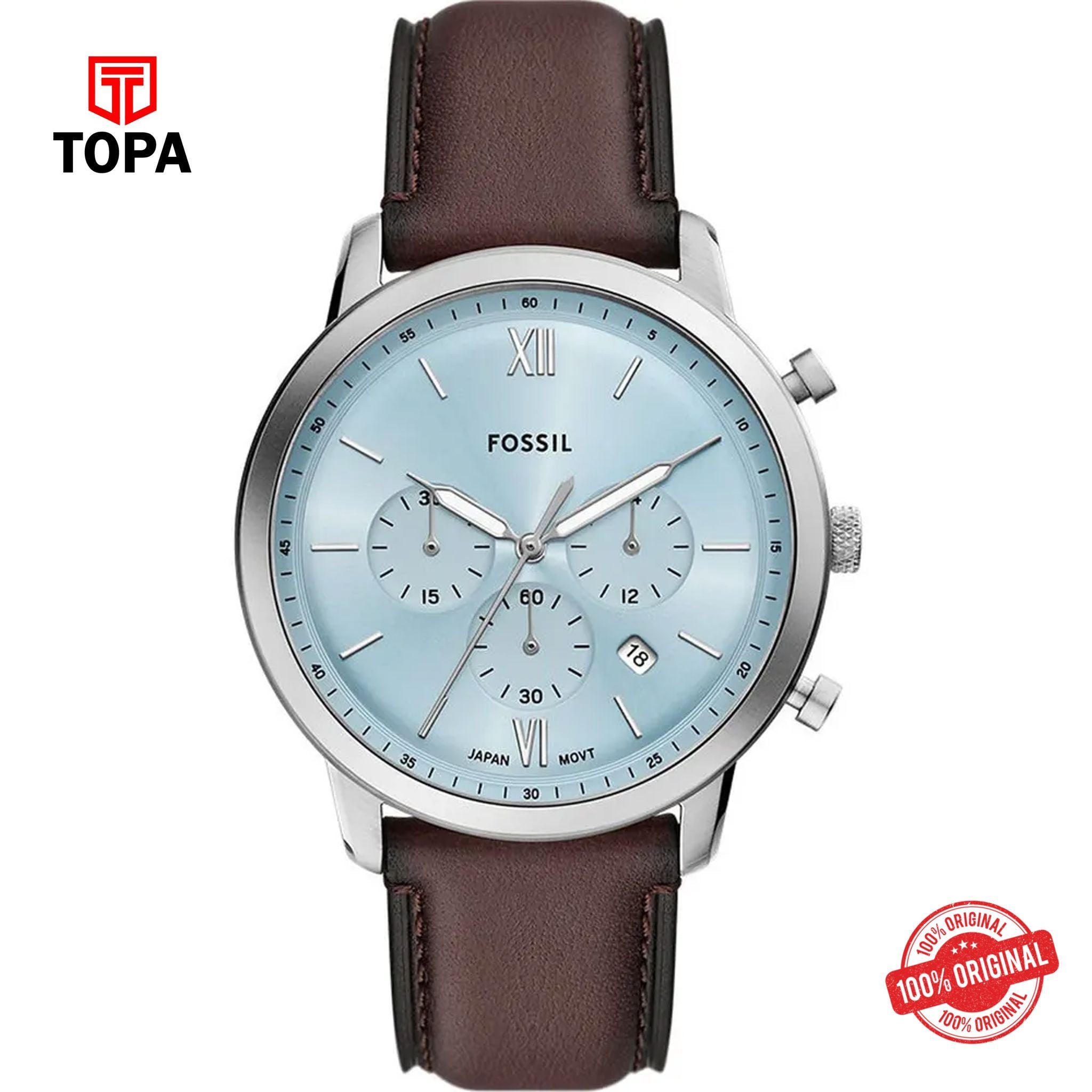 Topa Fossil-FS-6109-Neutra-Leather-Band-Men-Watch - Product Image 1