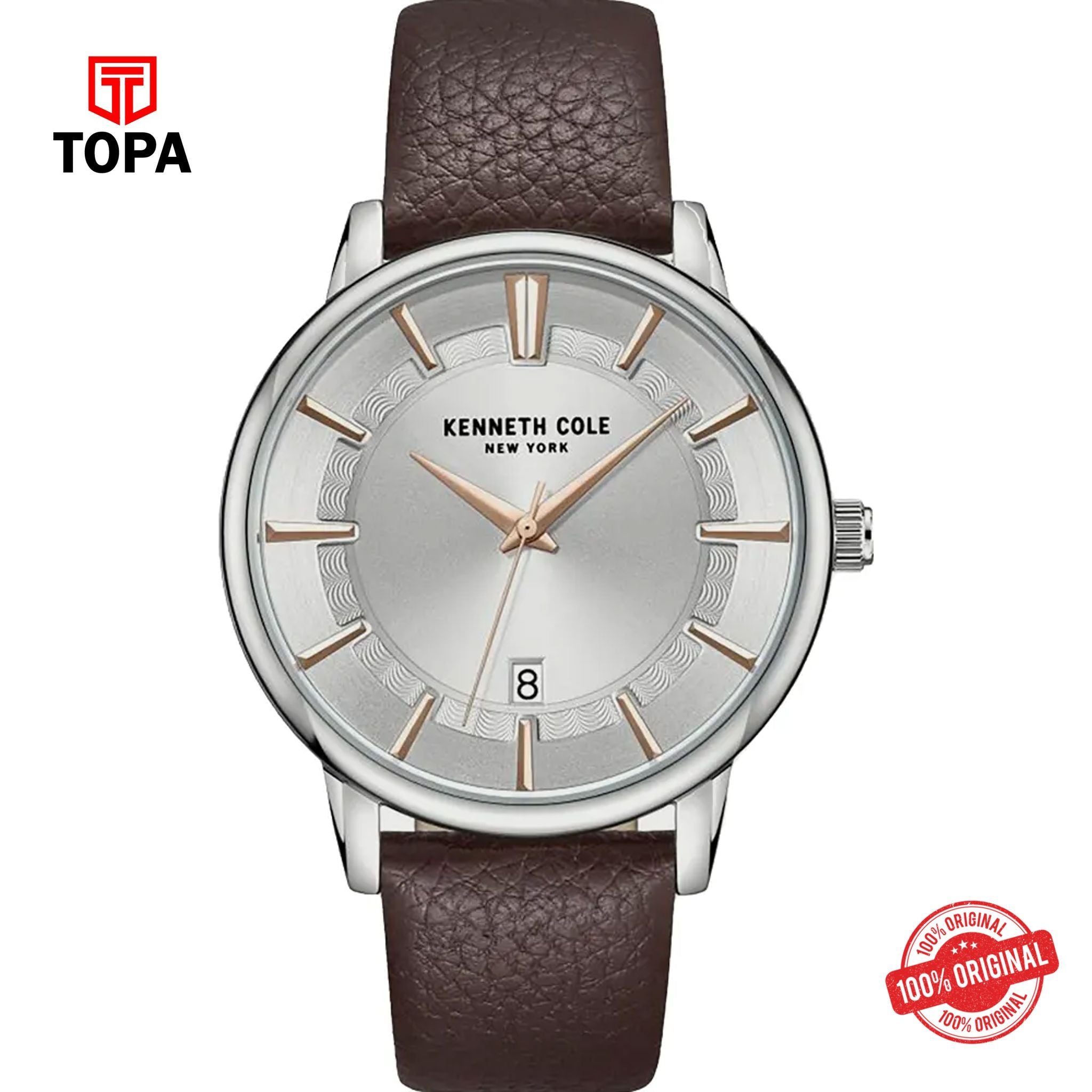 Topa Kenneth-Cole-KCWGB0014104-Leather-Band-Men-Watch - Product Image 1
