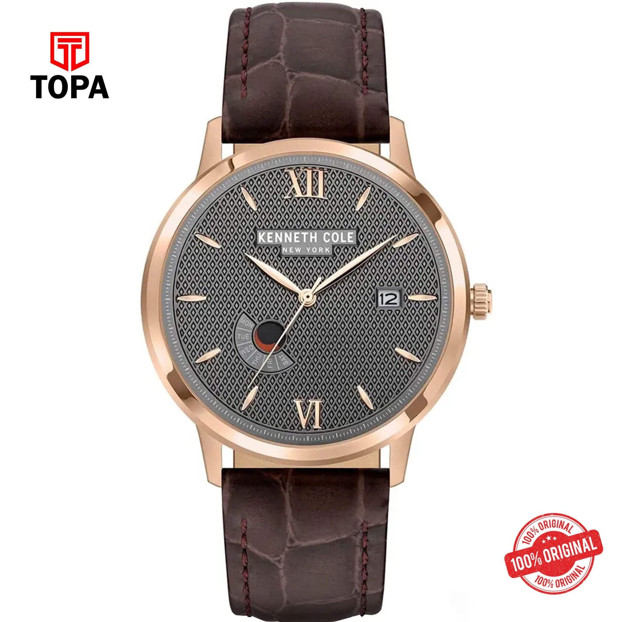 Topa Kenneth-Cole-KCWGB2122802-Leather-Band-Men-Watch - Product Image 1