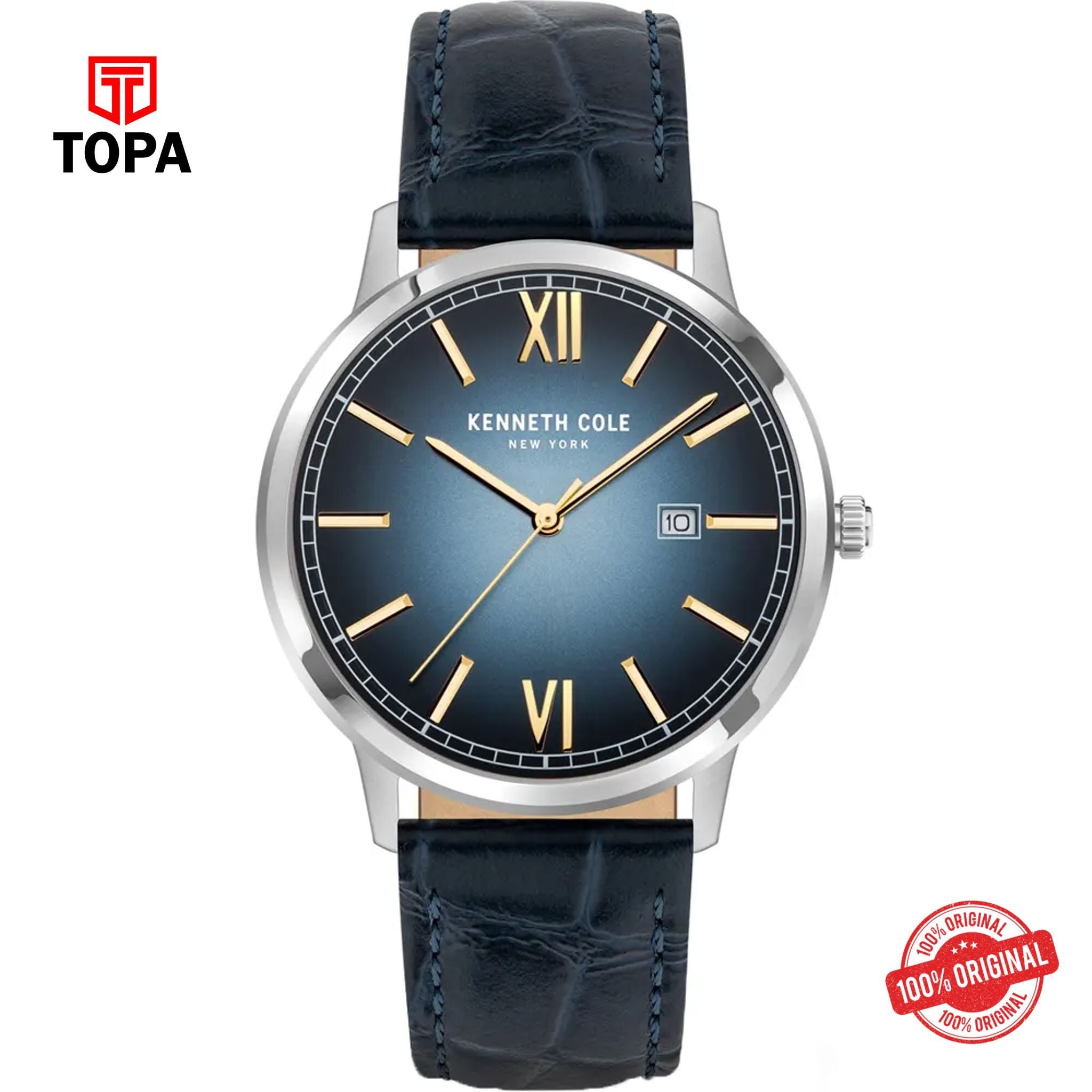 Topa Kenneth-Cole-KCWGB2123001-Leather-Band-Men-Watch - Product Image 1