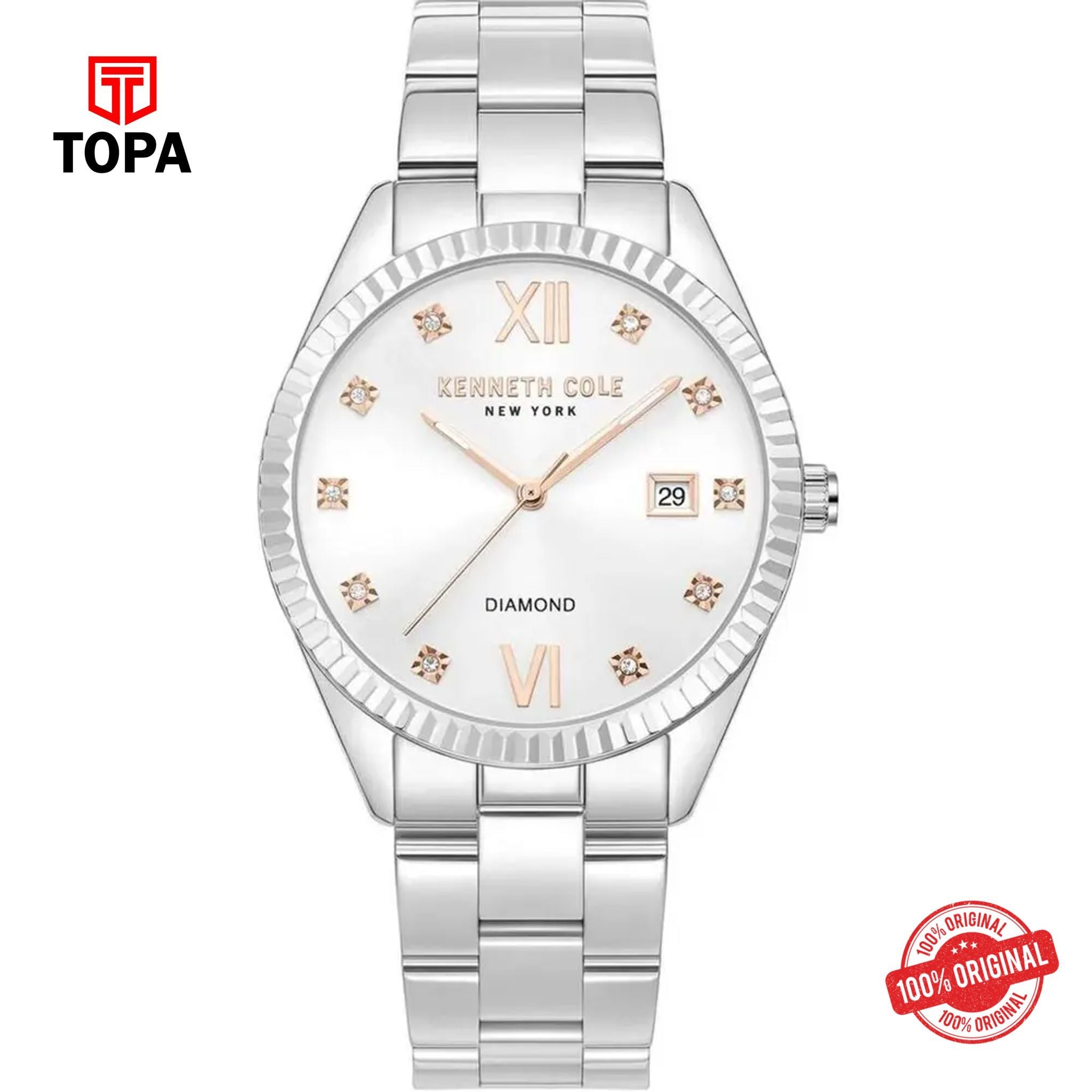 Topa Kenneth-Cole-KCWLH0026901-Diamond-Metal-Band-Women-Watch - Product Image 1