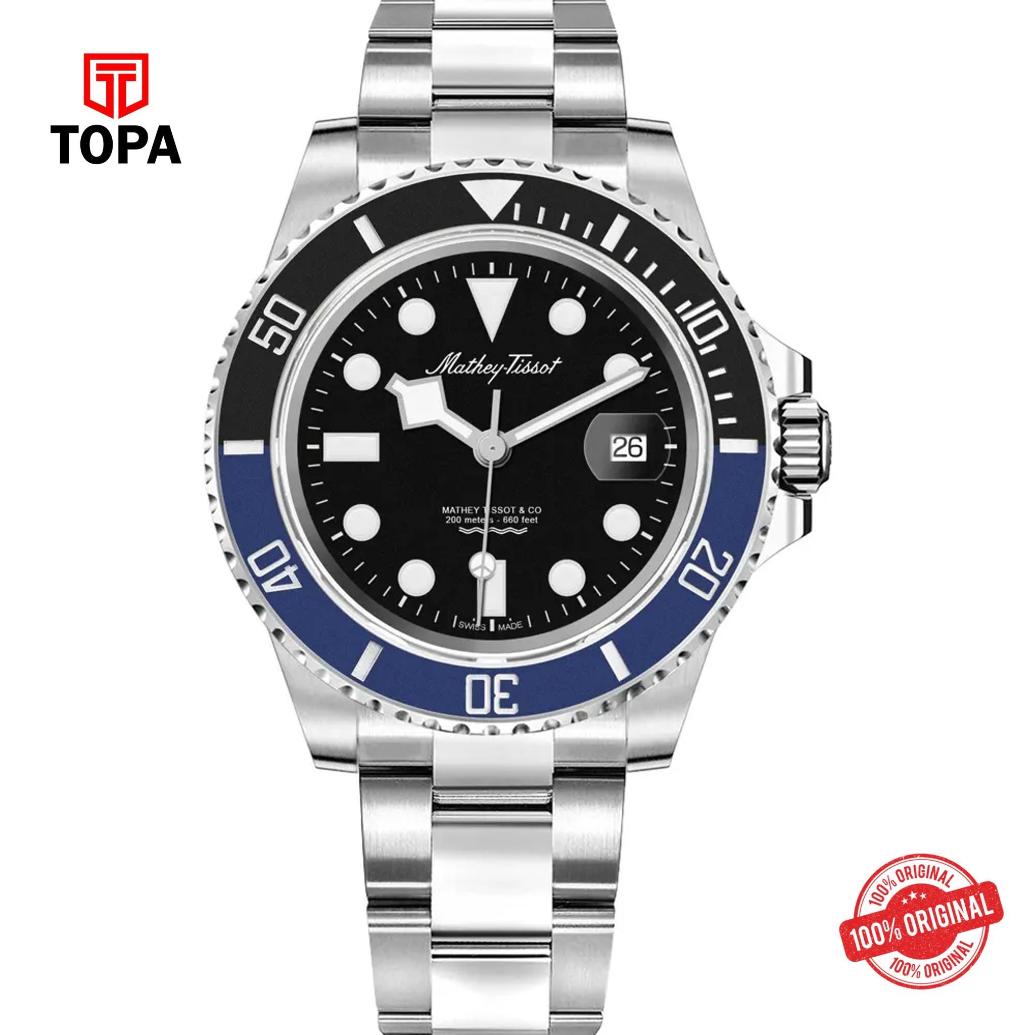 Topa Mathey-Tissot-H906ANB-Metal-Band-Men-Watch - Product Image 1