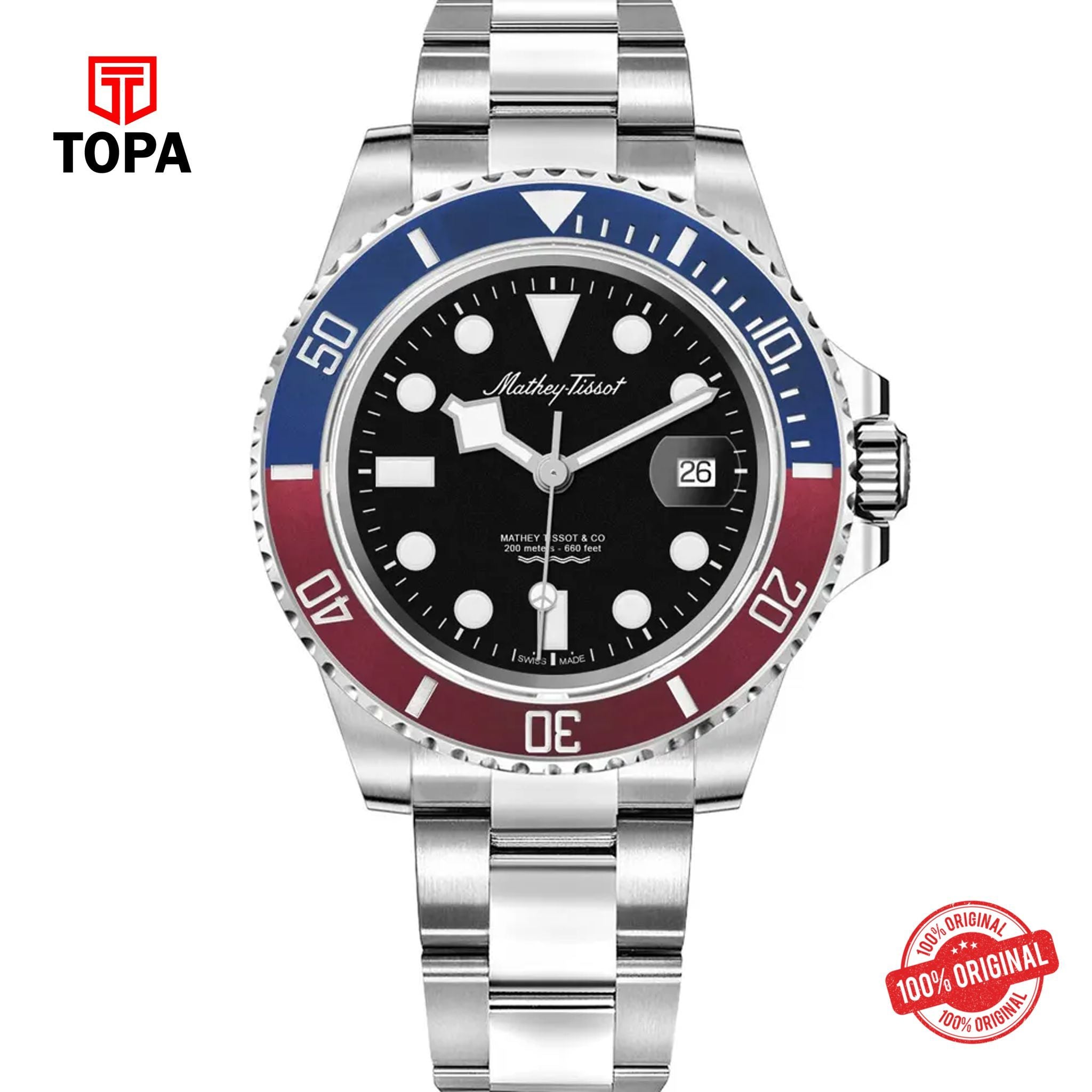 Topa Mathey-Tissot-H906AR-Metal-Band-Men-Watch - Product Image 1