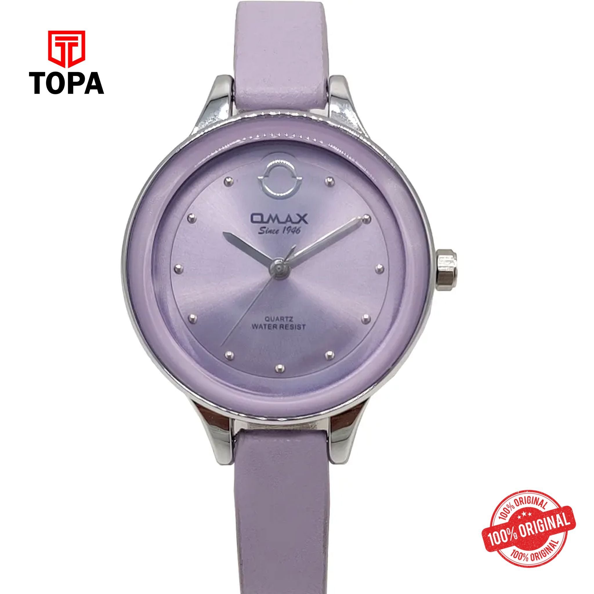 Topa Omax-CE0275-CH-PUR-Leather-Band-Women-Watch - Product Image 1