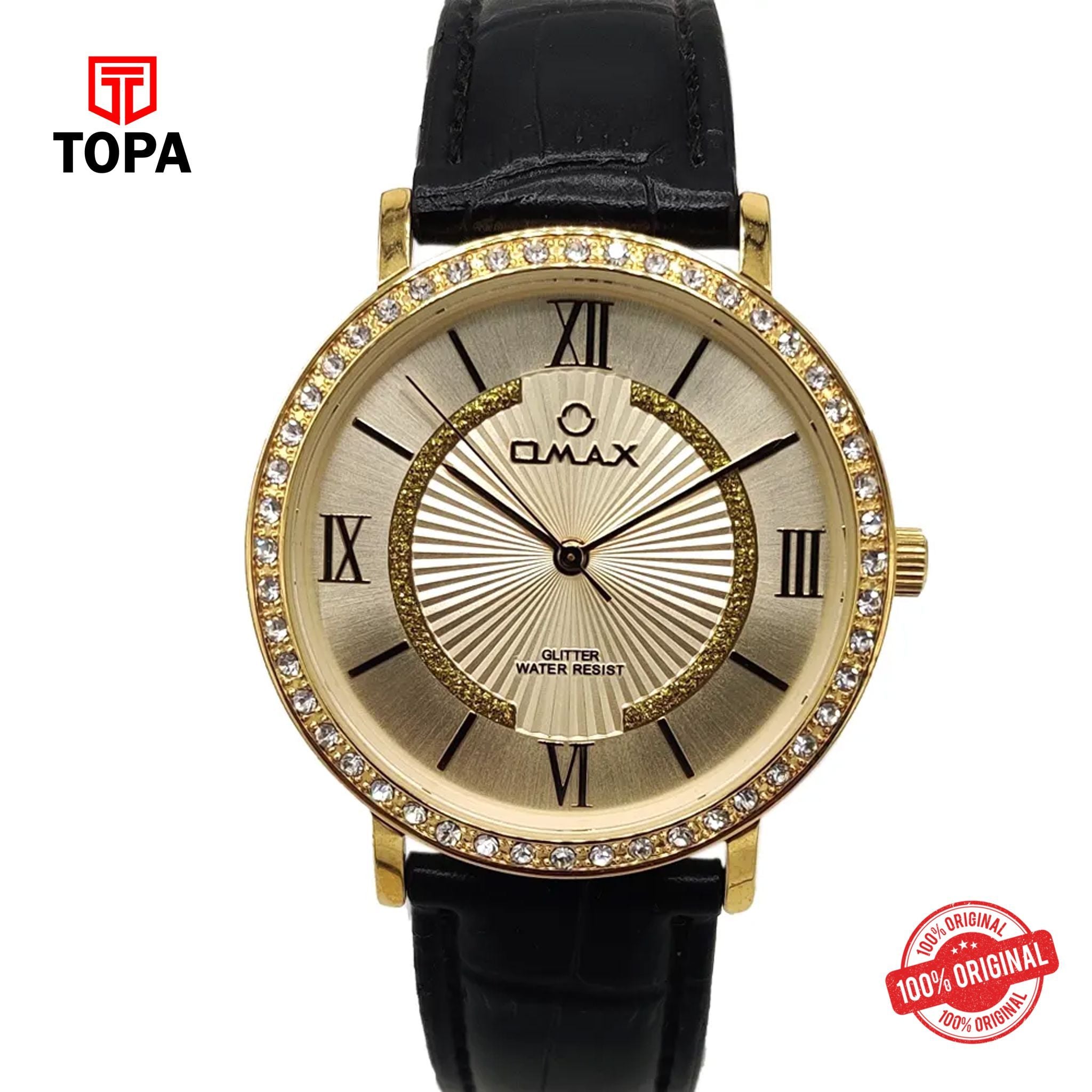 Topa Omax-GT003G12I-Leather-Band-Women-Watch - Product Image 1