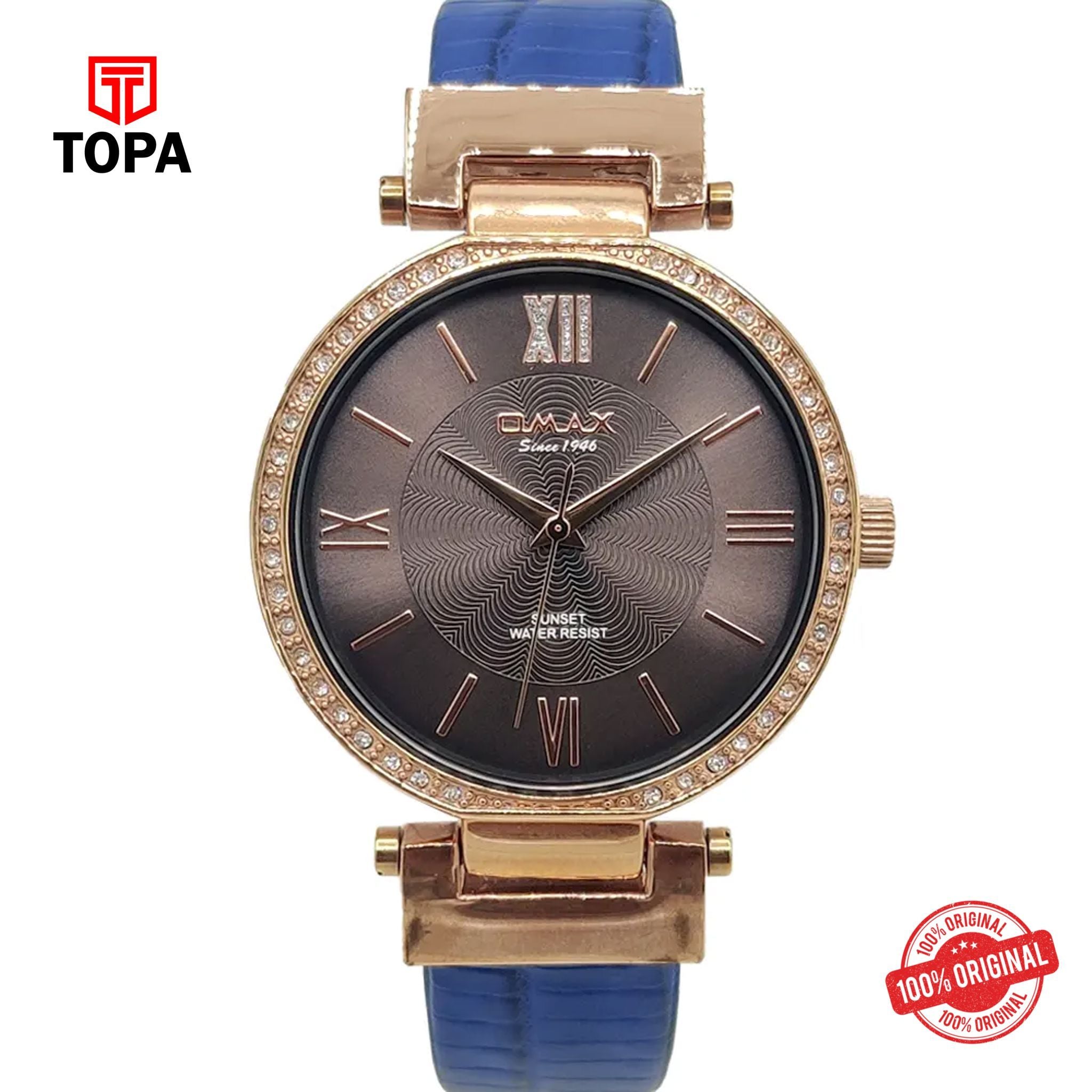 Topa Omax-SU001R44I-Leather-Band-Women-Watch - Product Image 1