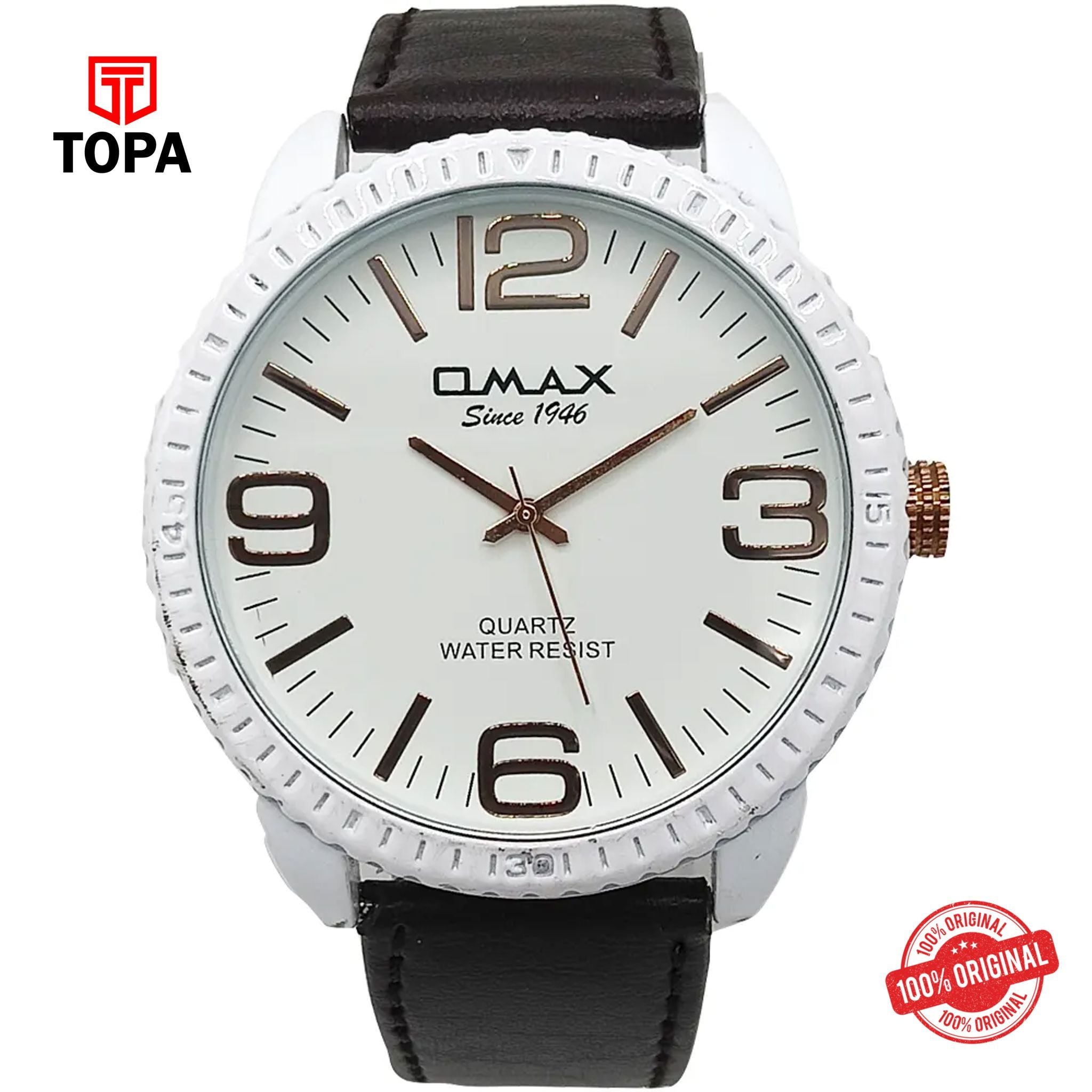Topa Omax-VXL0192W53-Leather-Band-Men-Watch - Product Image 1