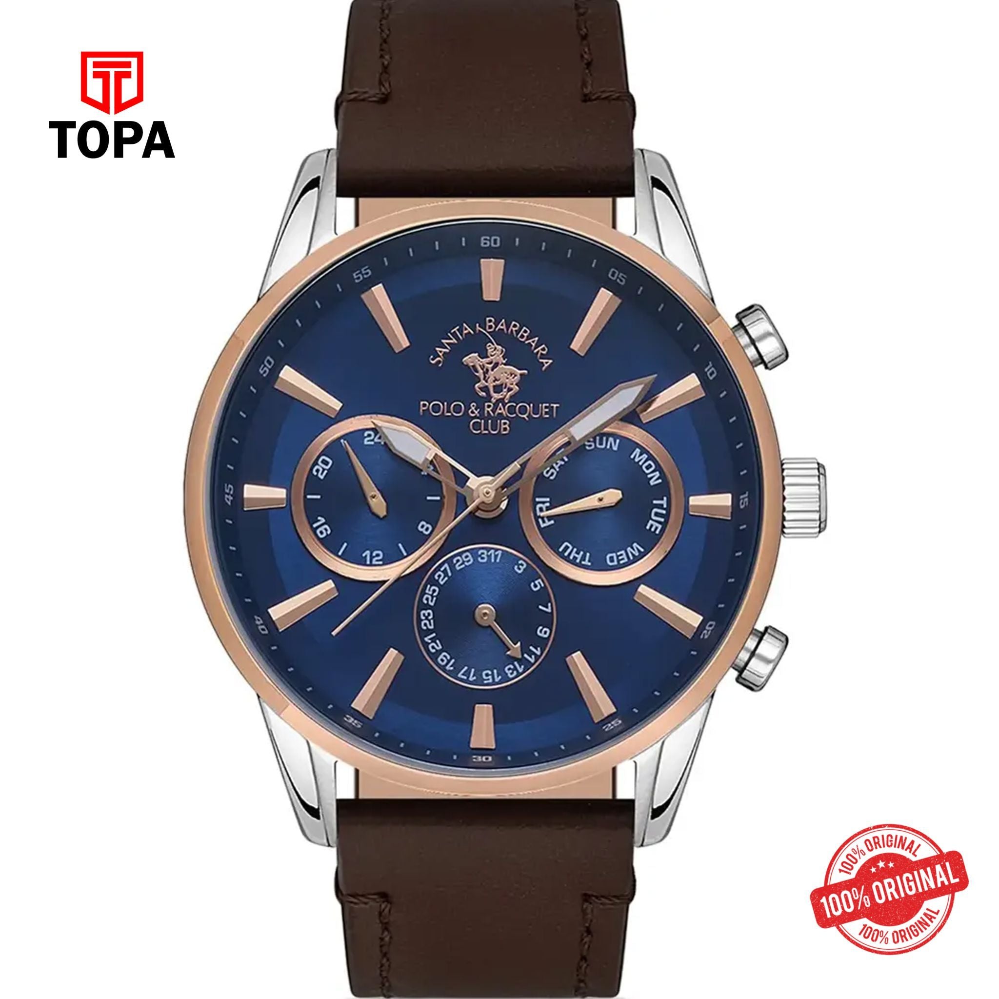 Topa Santa-Barbara-Polo-SB.1.10419-2-Leather-Band-Men-Watch - Product Image 1