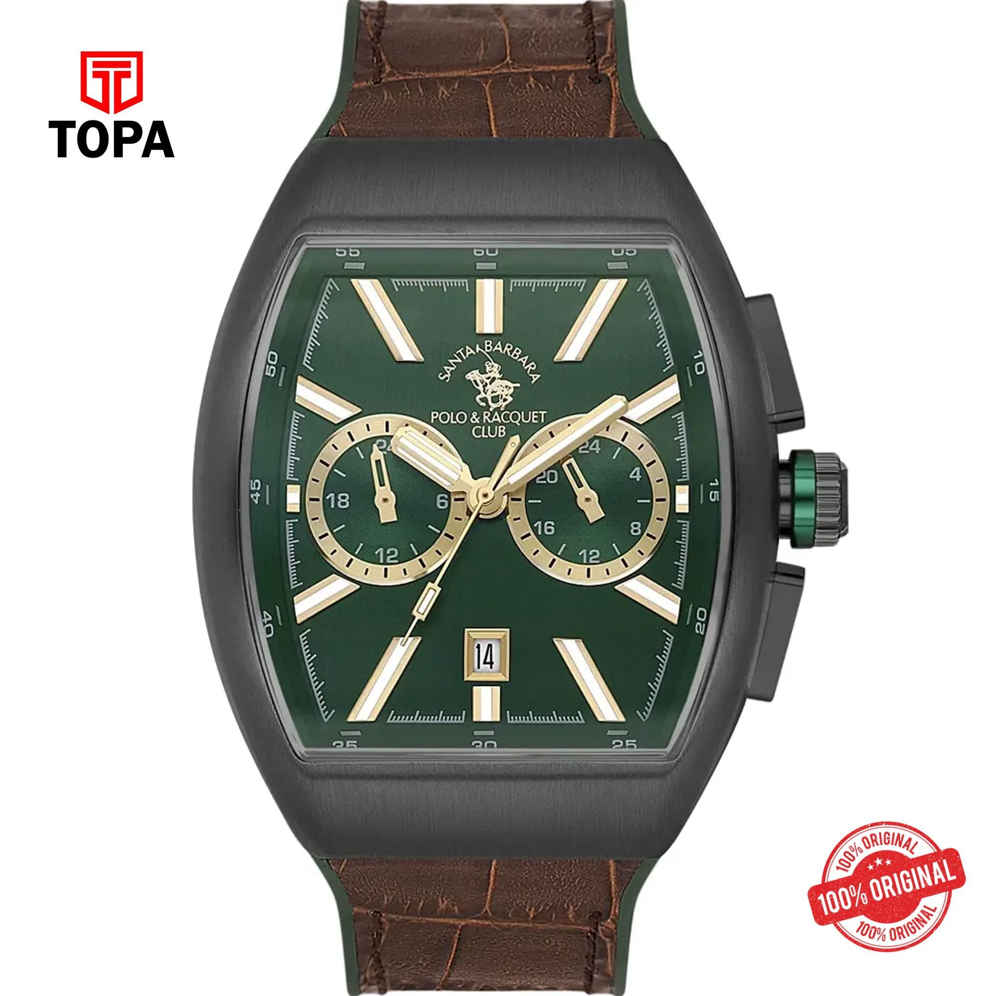 Topa Santa-Barbara-Polo-SB.1.10607-5-Leather-Band-Men-Watch - Product Image 1