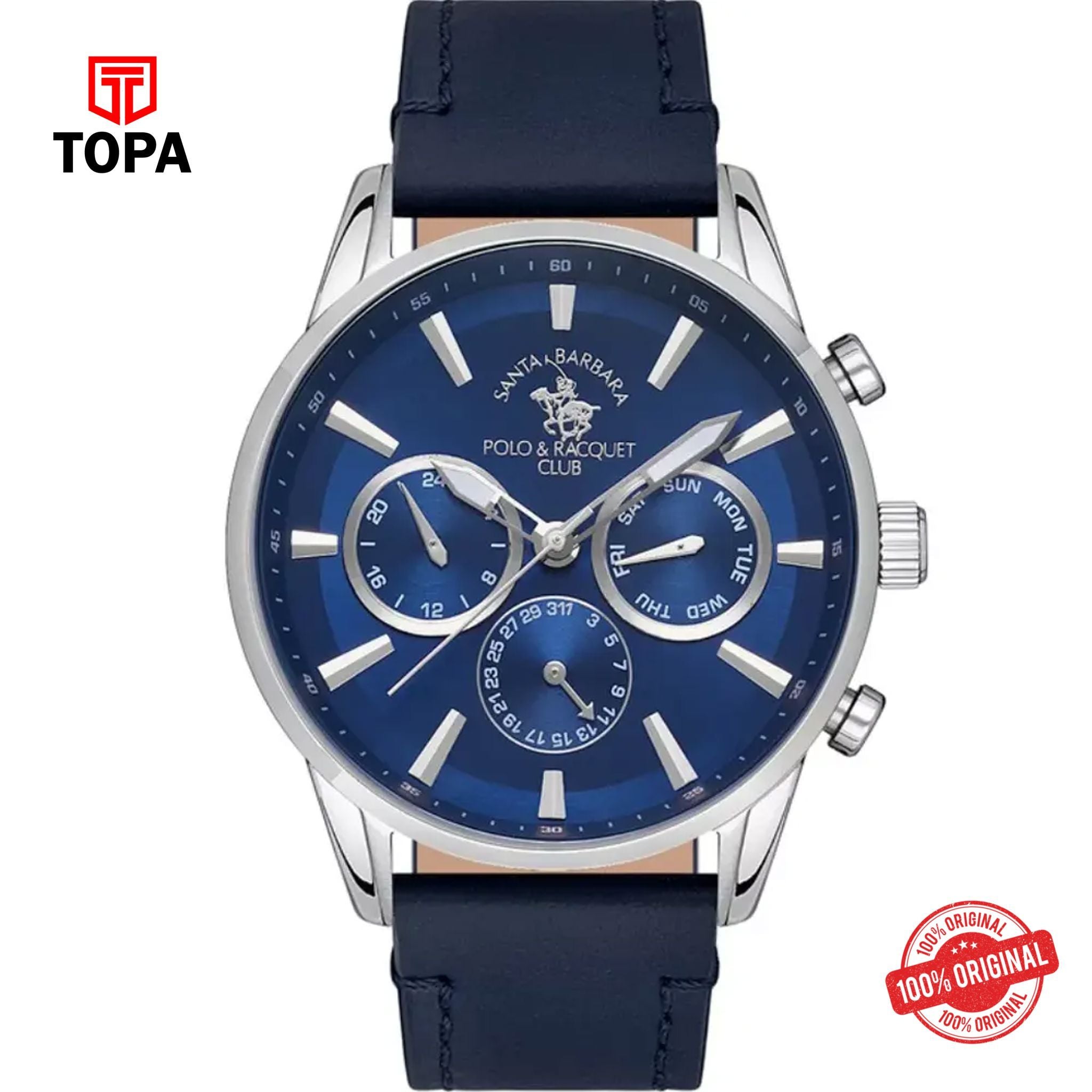 Topa Santa-Barbara-Polo-SB.1.10419-6-Leather-Band-Men-Watch - Product Image 1