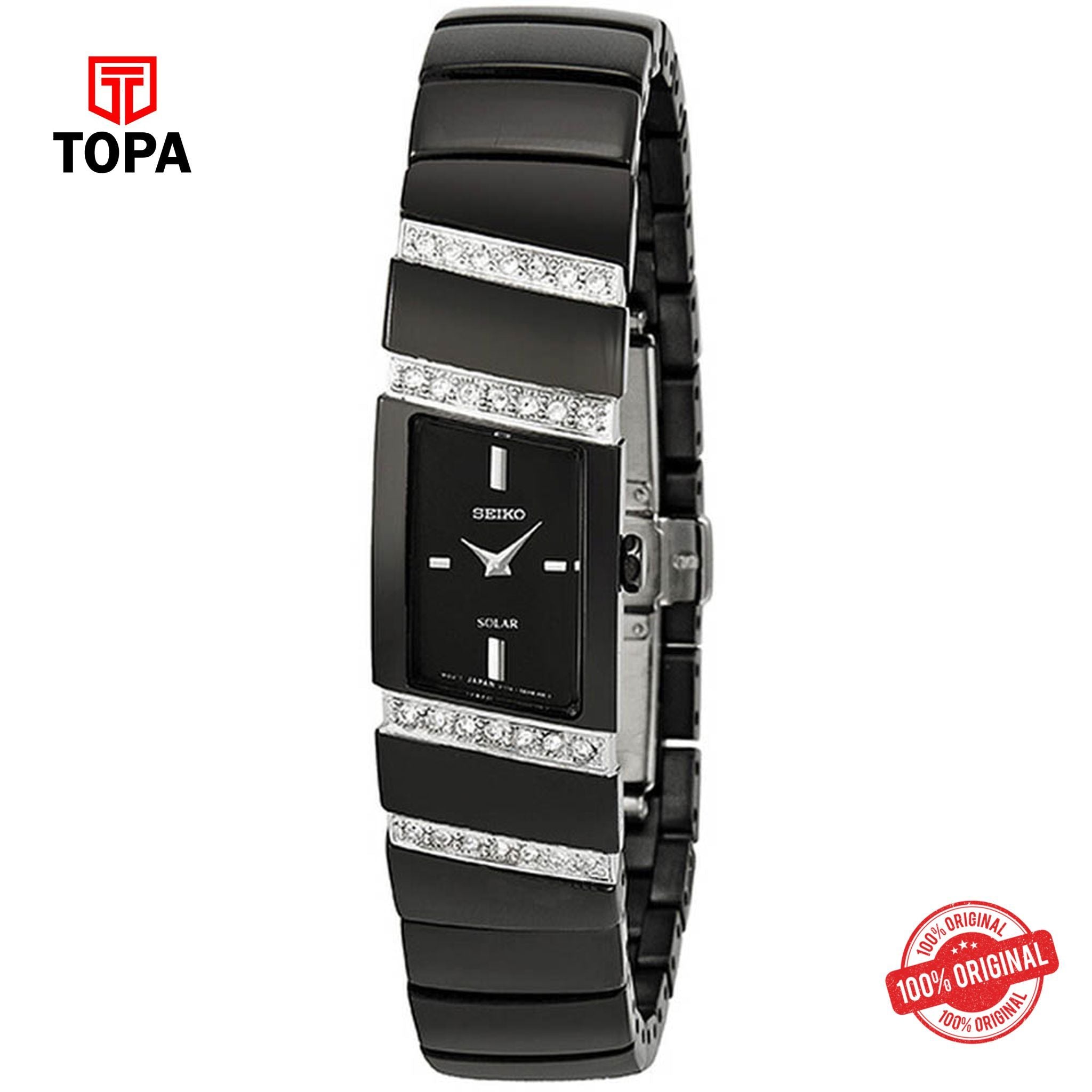 Topa Seiko-SUP169P1-Solar-Analog-Watch-For-Women-Ladies-Metal-Str - Product Image 1
