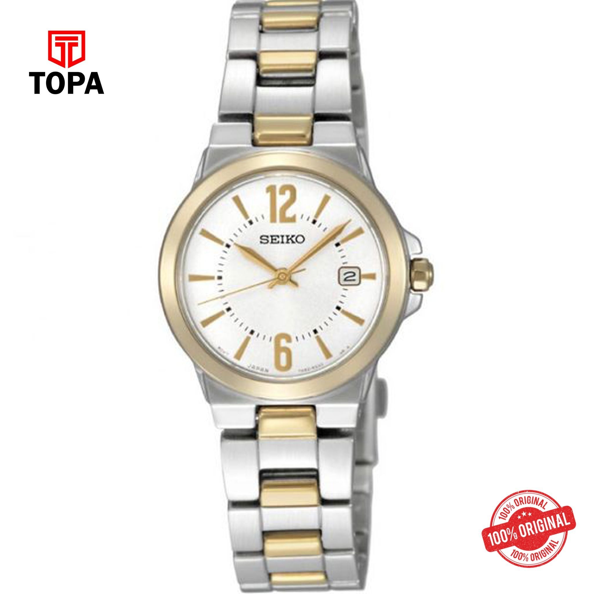 Topa Seiko-SXDC86P1-Womens-Quartz-White-Dial-Two-Tone-Bracelet-Co - Product Image 1