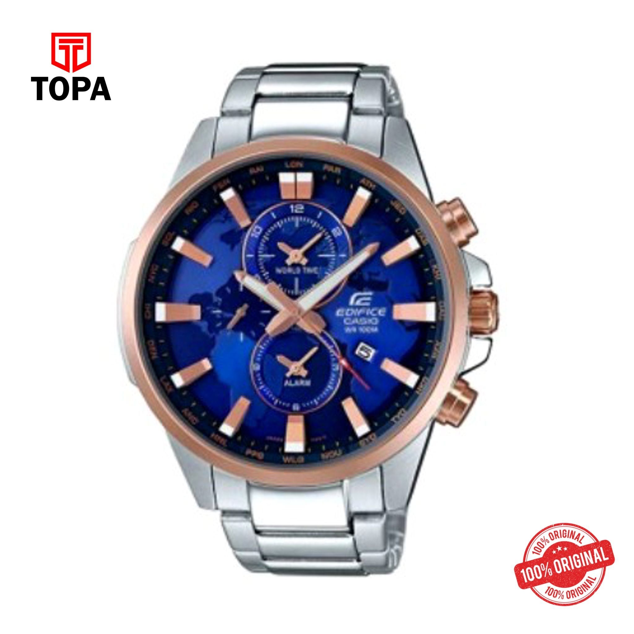 Topa White-Casio-EFR-303PG-2AVDF-Edifice-Mens-Watch-Stainless-Ban - Product Image 1