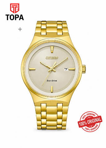 Citizen BM7652-52P Eco-Drive men's champagne dial gold-tone stainless steel analog watch