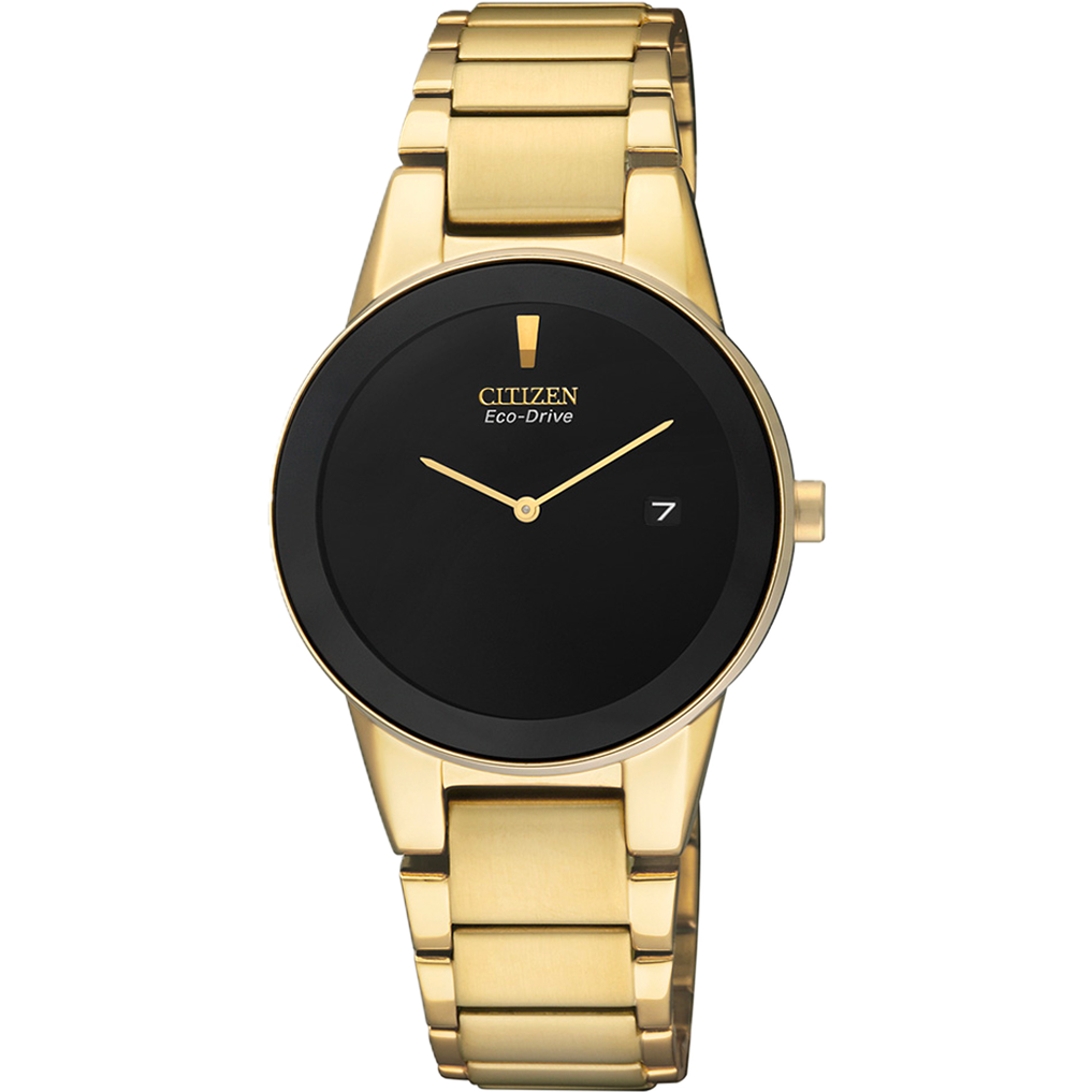 Citizen GA1052-55E black dial eco-drive analog women's watch
