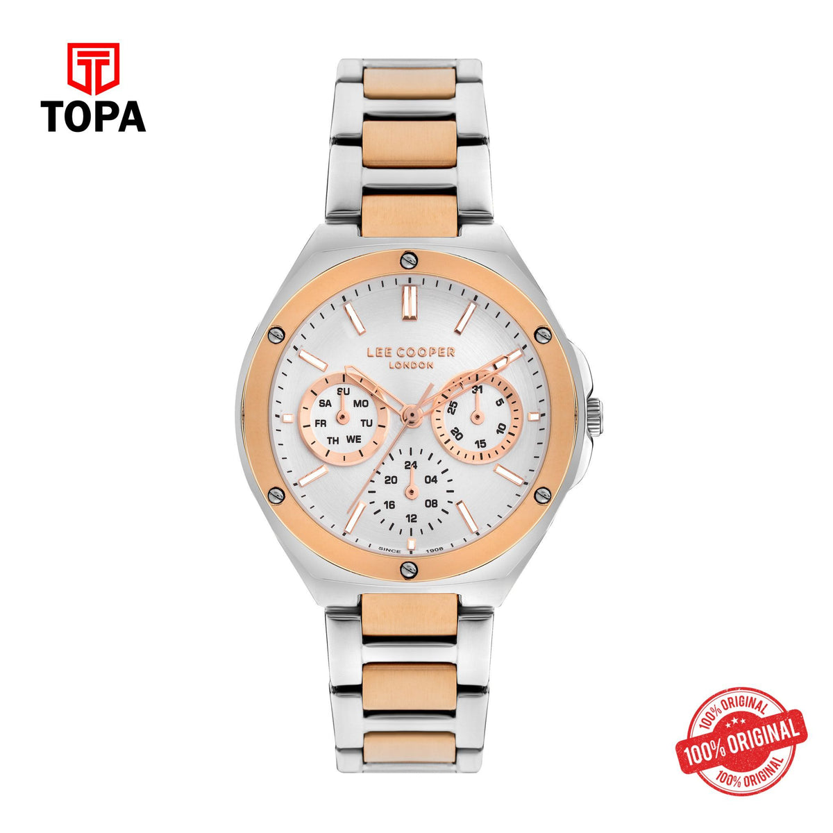 Topa Lee Cooper - LC07844.530 - Ladies Super Metal Silver/Rose Gold Watch - Product Image 1