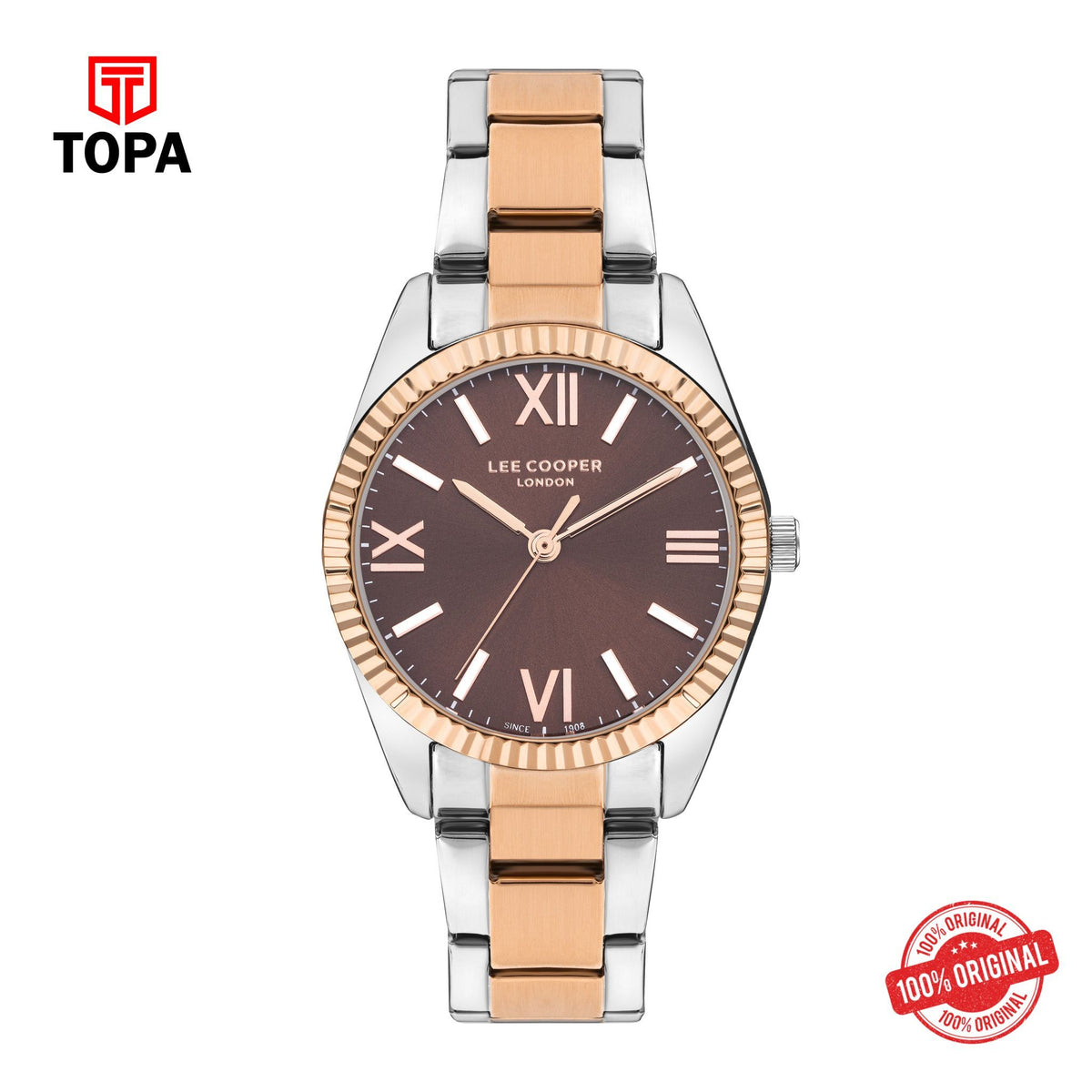 Topa Lee Cooper LC07868.540 Women's Super Metal Silver/Rose Gold Watch - Product Image 1