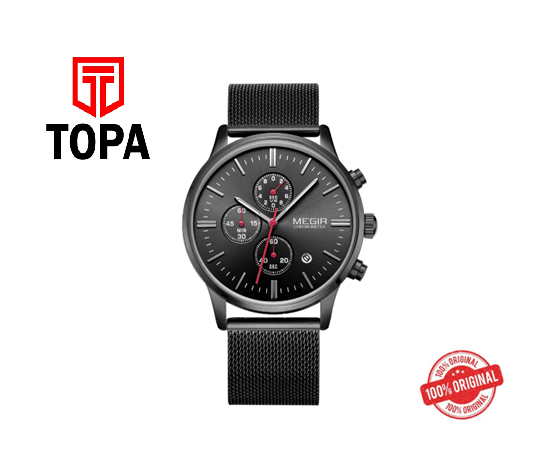 MEGIR 2011 Premium Waterproof Quartz Watch – Fancy Design, Superior Quality, Factory Price, Mesh Steel Band