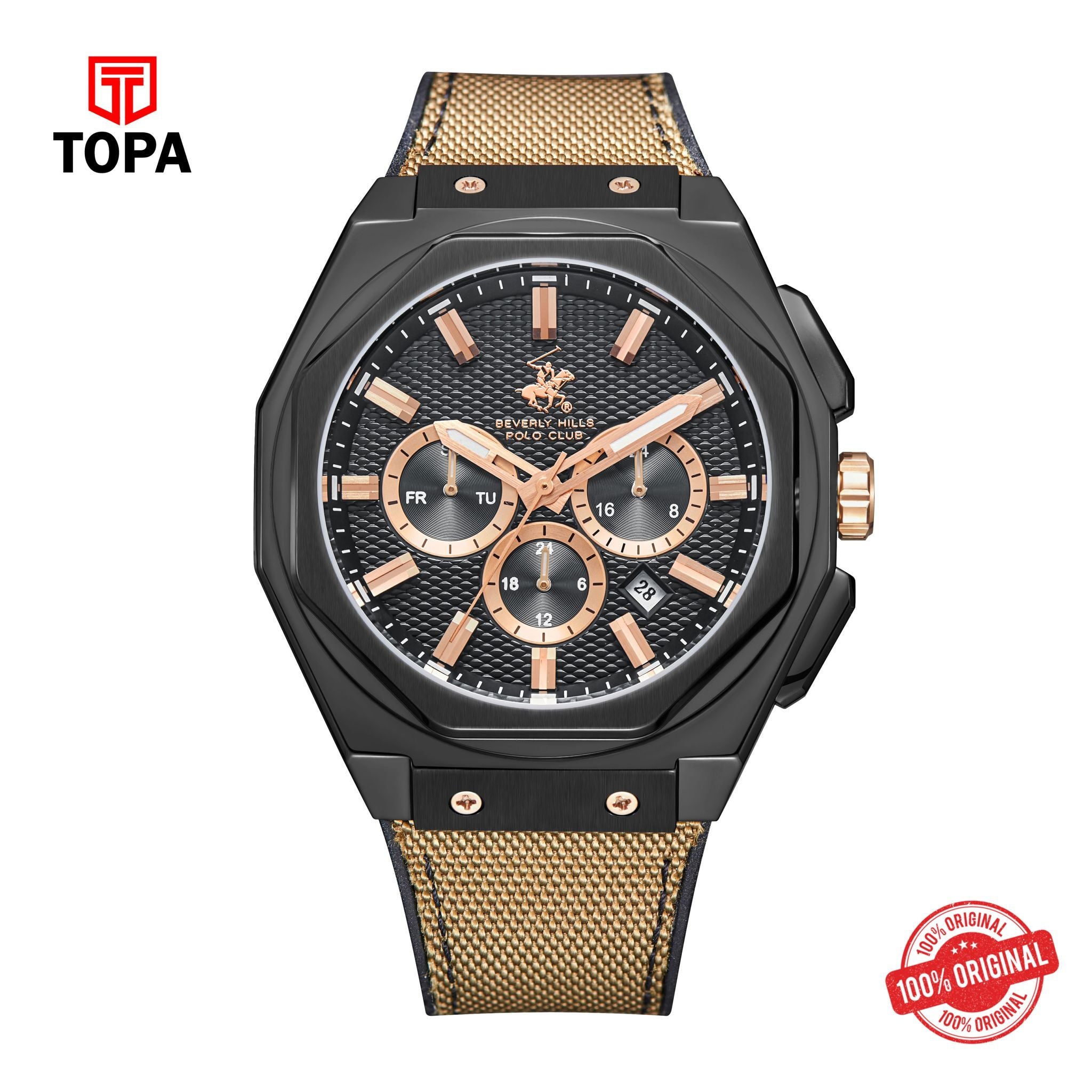 Topa BHPC-BP3719X.055 - Leather Strap Multifunction Watch For Men - Product Image 1