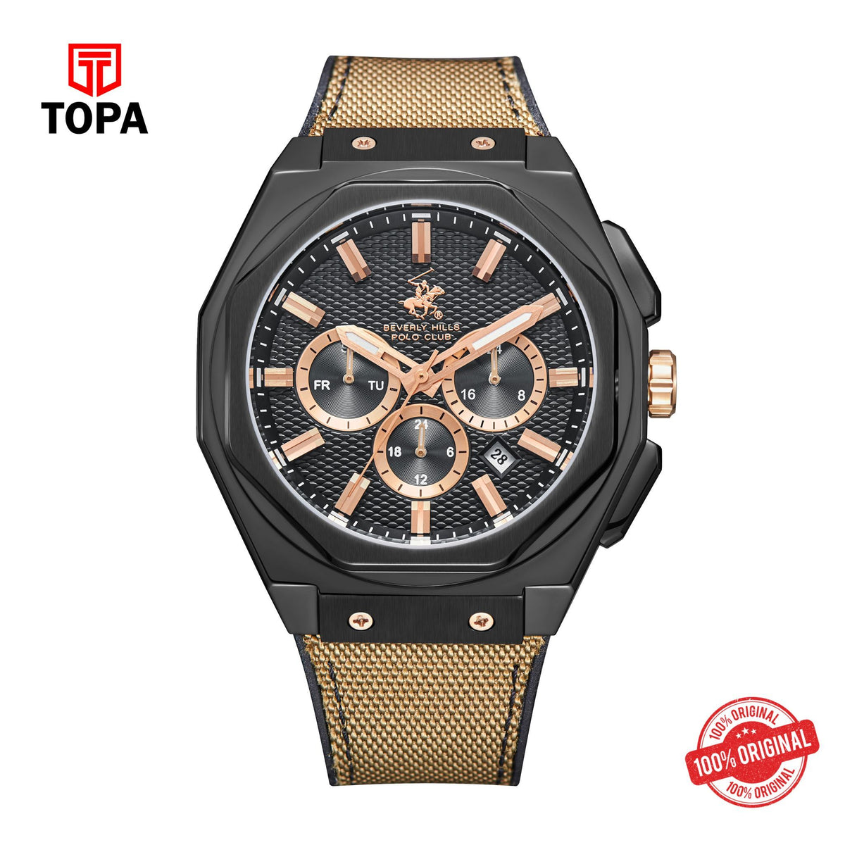 Topa BHPC-BP3719X.055 - Leather Strap Multifunction Watch For Men - Product Image 1