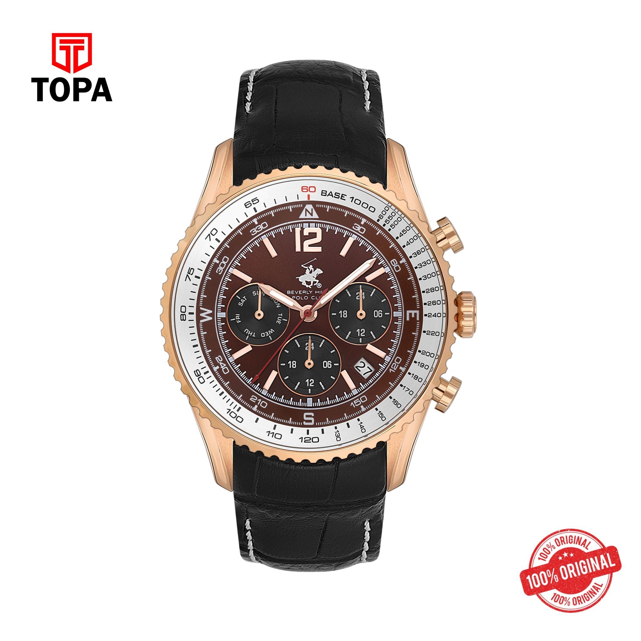 Topa BHPC-BP3723X.442 - Leather Strap Multifunction Watch For Men - Product Image 1