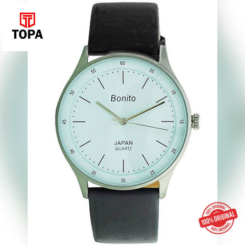 Topa Bonito-K-4020-St-Wht-Leather-Strap-Mens-Watch - Product Image 1