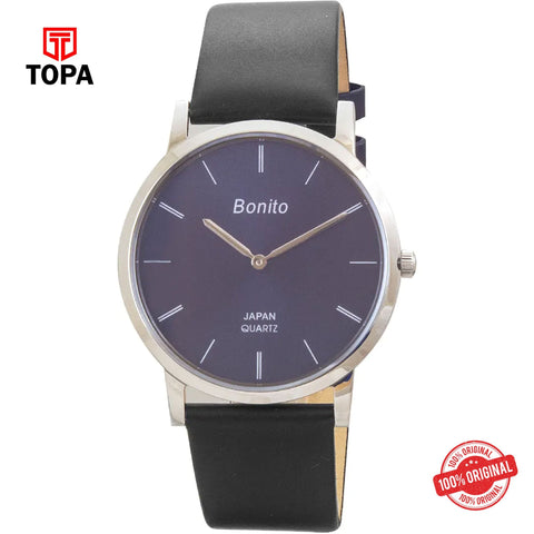 Topa Bonito-K-4029-SLR-BLU-Leather-Band-Men-Watch - Product Image 1