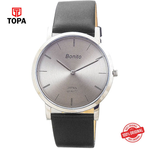 Topa Bonito-K-4029-SLR-GRY-Leather-Band-Men-Watch - Product Image 1