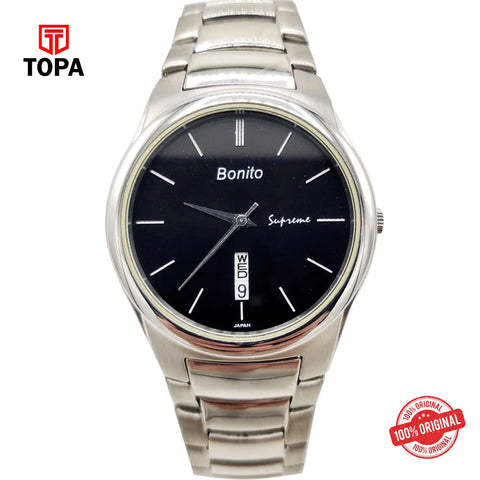 Topa Bonito-K-5005-CH-BLK-Metal-Band-Men-Watch - Product Image 1