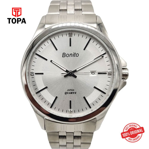 Topa Bonito-K-5027-CH-WHT-Metal-Band-Men-Watch - Product Image 1