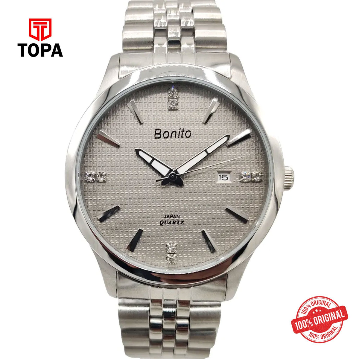 Topa Bonito-K-5028-CH-GRY-Metal-Band-Men-Watch - Product Image 1
