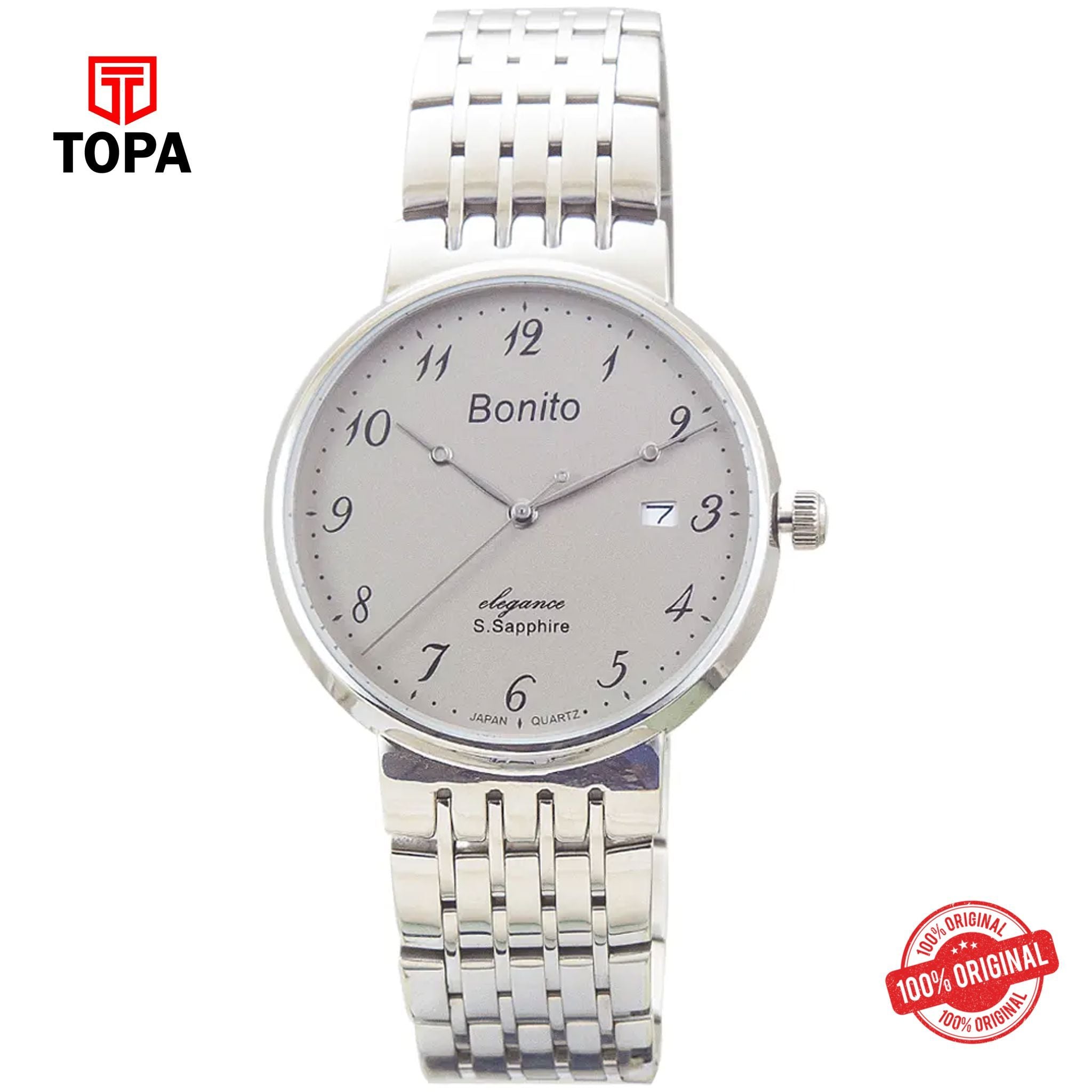 Topa Bonito-K-5038-CH-GRY-Metal-Band-Men-Watch - Product Image 1
