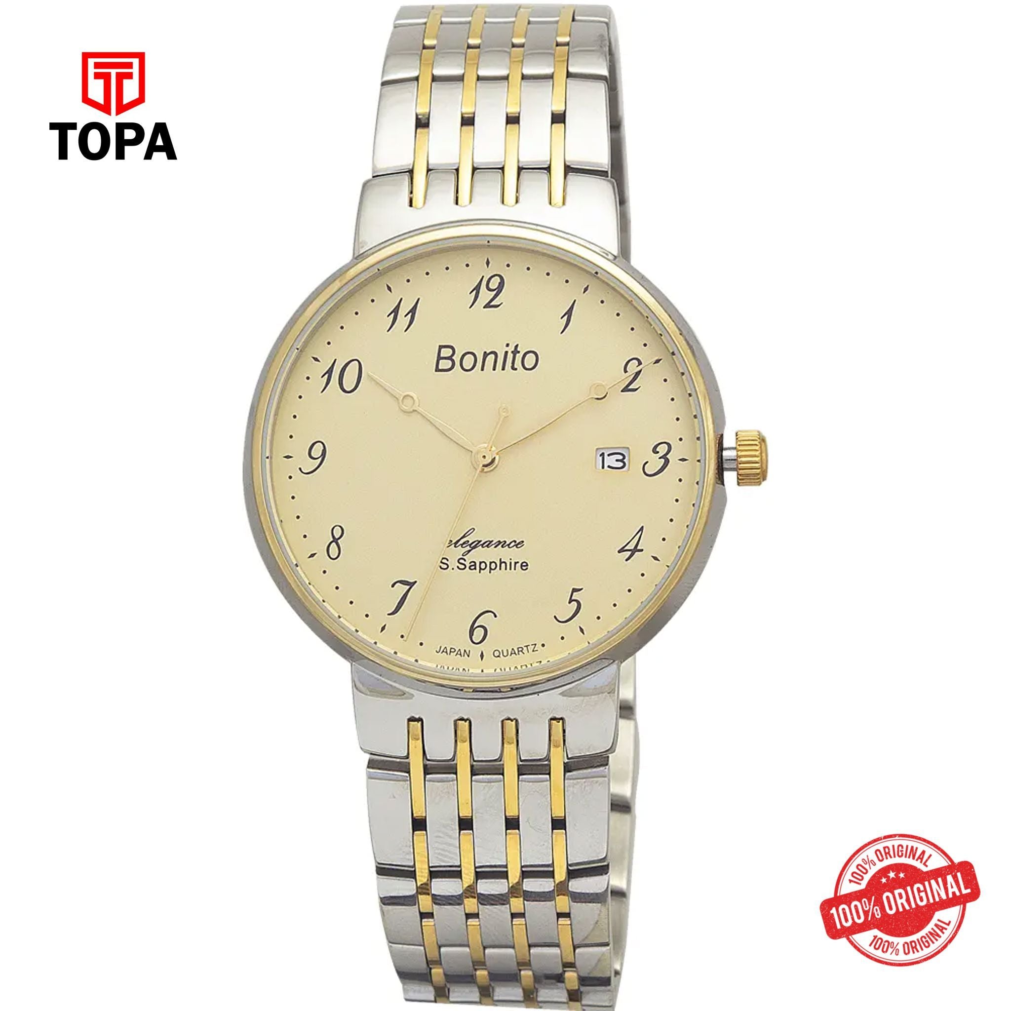 Topa Bonito-K-5038-TT-GLD-Metal-Band-Men-Watch - Product Image 1