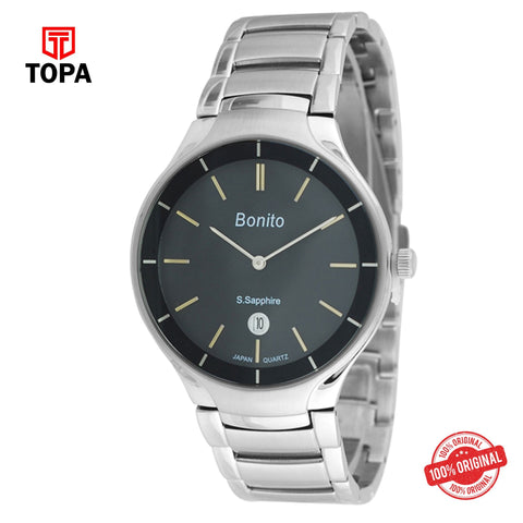 Topa Bonito-K-5061-CH-BLK-Metal-Band-Mens-Watch - Product Image 1