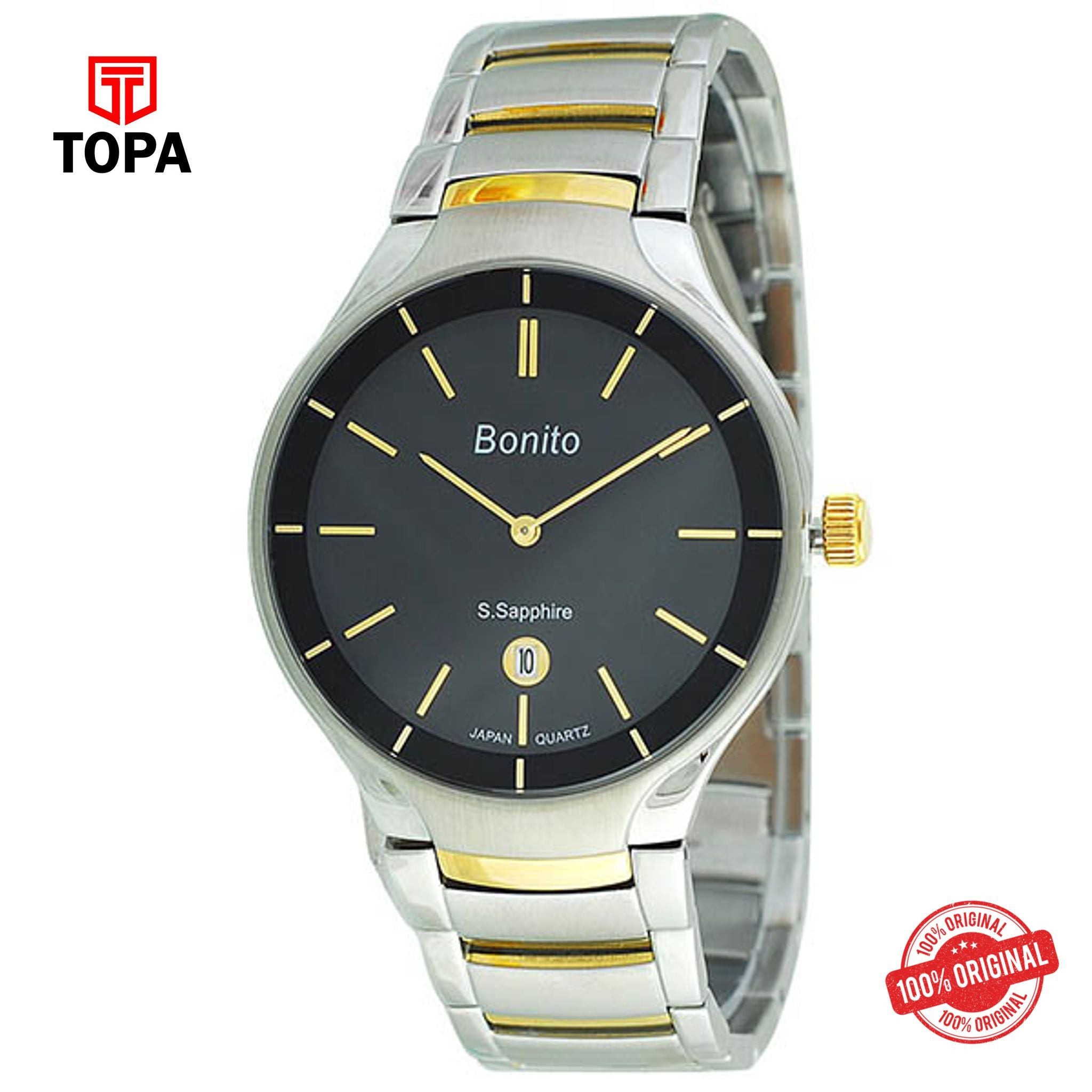 Topa Bonito-K-5061-TT-G-BLK-Metal-Band-Mens-Watch - Product Image 1