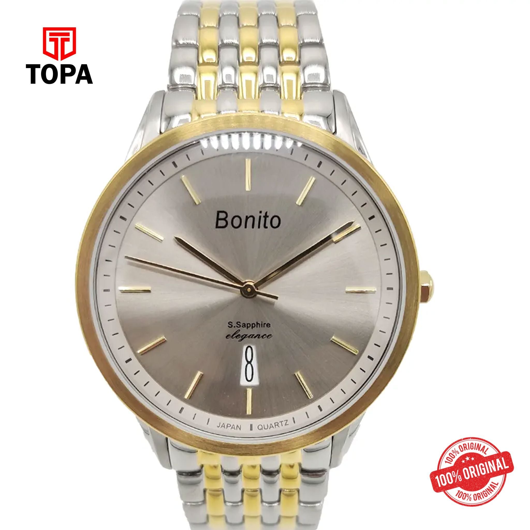 Topa Bonito-K-5120-TT-GRY-Metal-Band-Men-Watch - Product Image 1