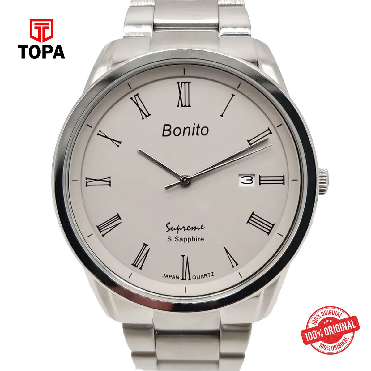 Topa Bonito-K-5121-CH-GRY-Metal-Band-Men-Watch - Product Image 1