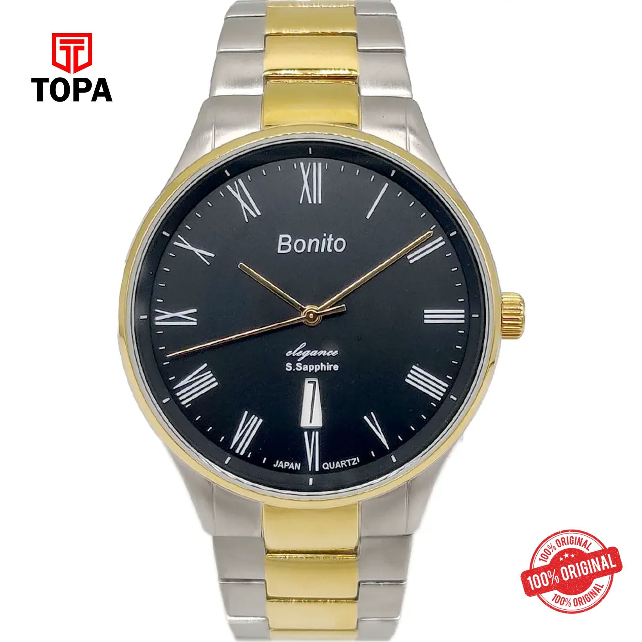 Topa Bonito-K-5126-CHTT-BLK-Metal-Band-Men-Watch - Product Image 1