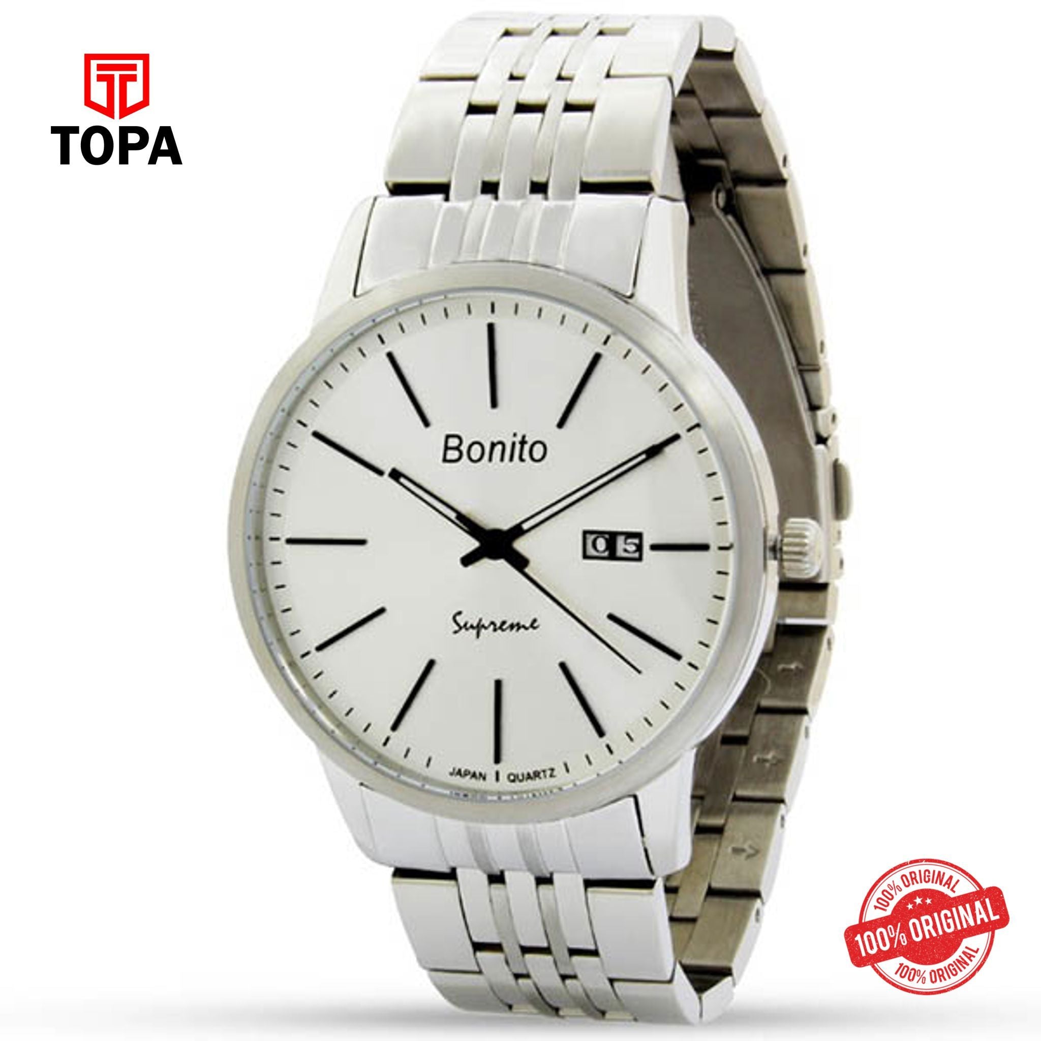 Topa Bonito-K-5127-CH-WT-Metal-Band-Mens-Watch - Product Image 1
