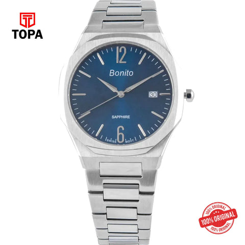 Topa Bonito-K-5129-CH-BLU-Metal-Band-Men-Watch - Product Image 1