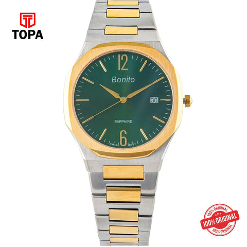 Topa Bonito-K-5129-TTGLD-GRN-Metal-Band-Men-Watch - Product Image 1