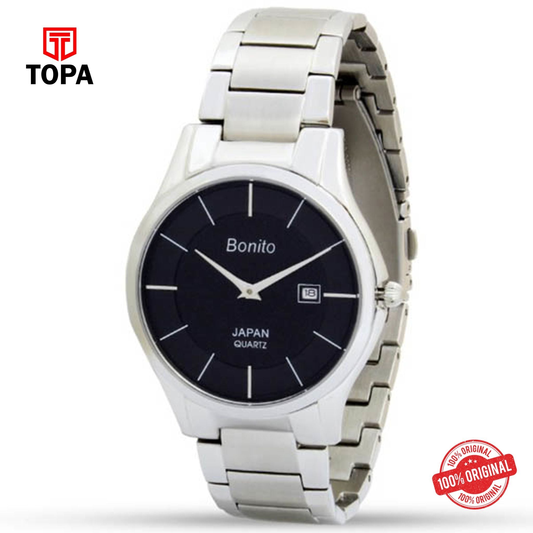 Topa Bonito-K-5131-BK-Metal-Band-Mens-Watch - Product Image 1