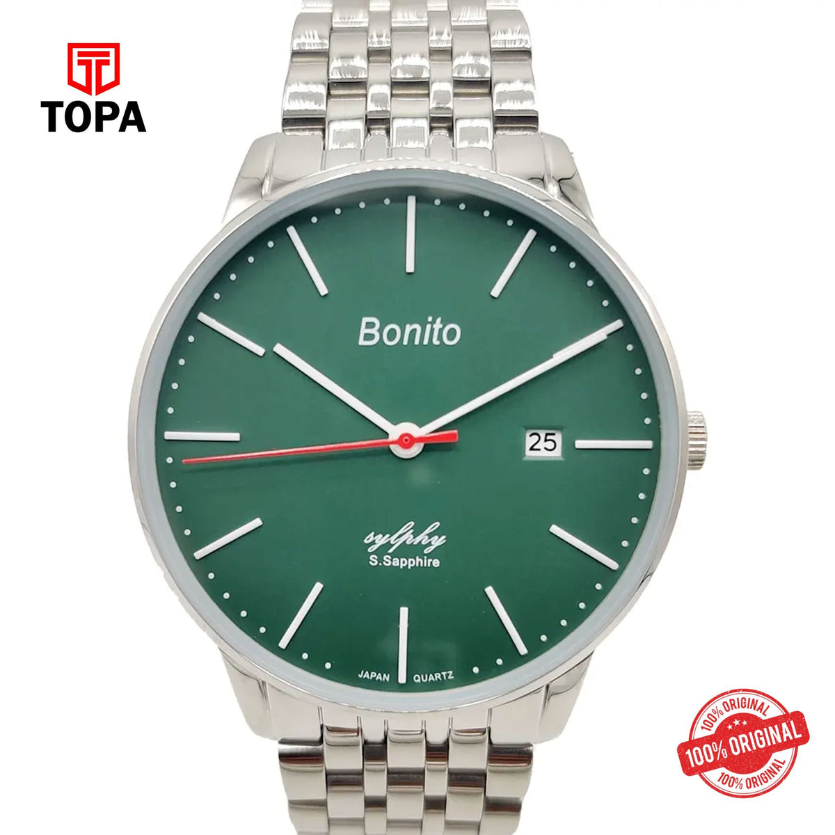 Topa Bonito-K-5132-CH-GRN-Metal-Band-Men-Watch - Product Image 1