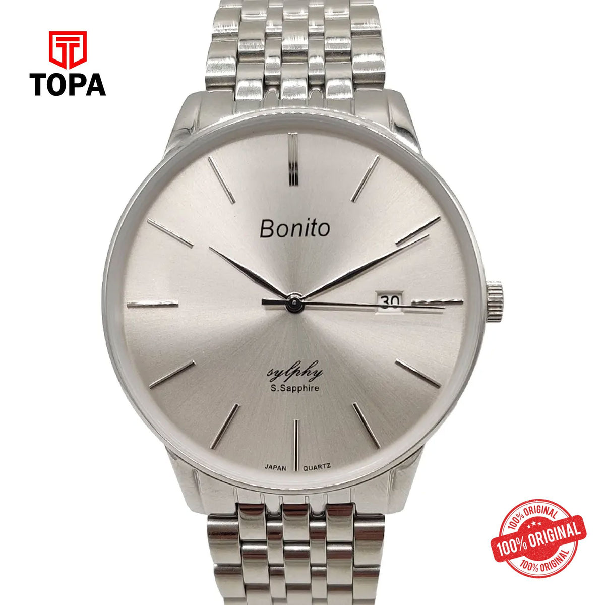 Topa Bonito-K-5132-CH-GRY-Metal-Band-Men-Watch - Product Image 1