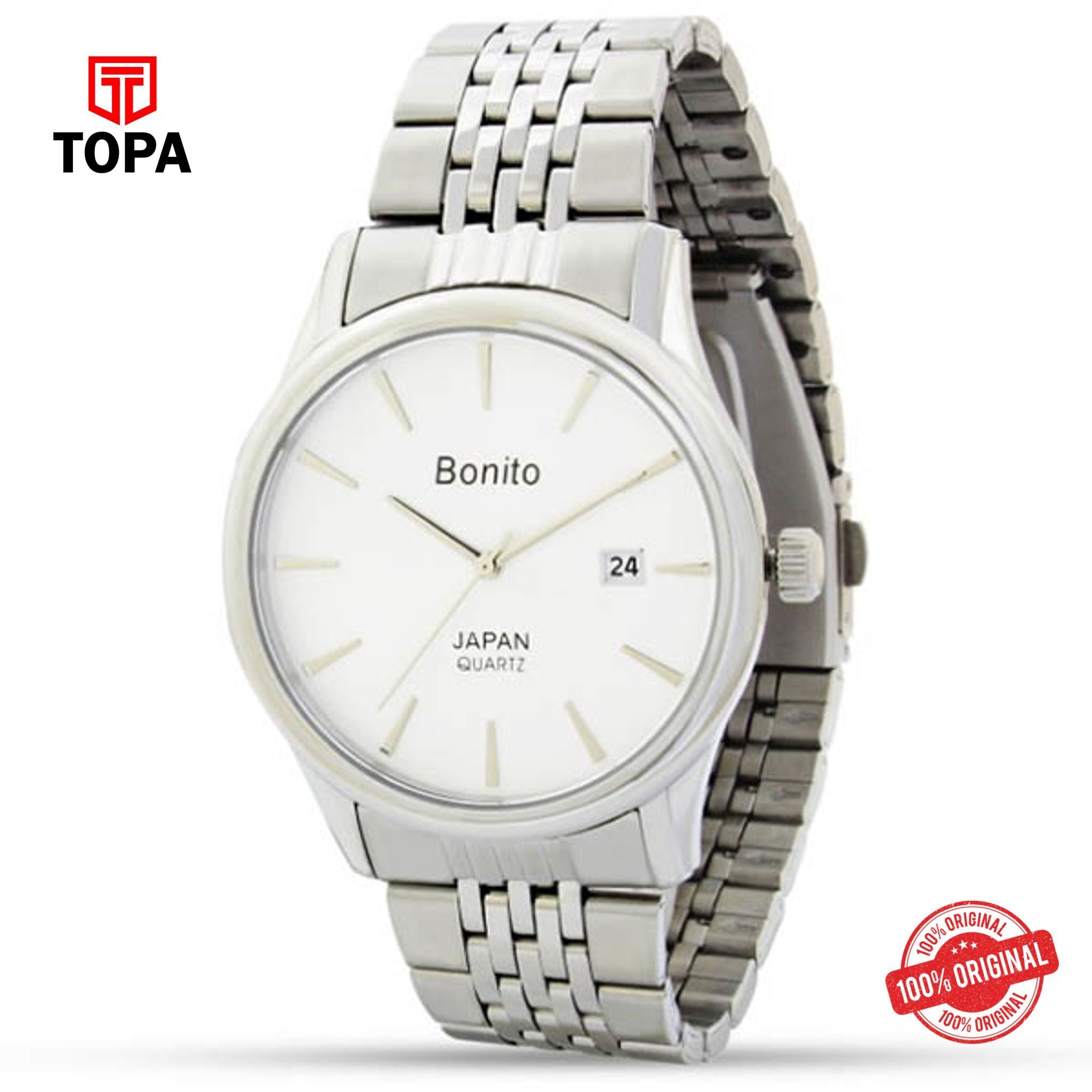 Topa Bonito-K-5133-WHT-Metal-Band-Mens-Watch - Product Image 1