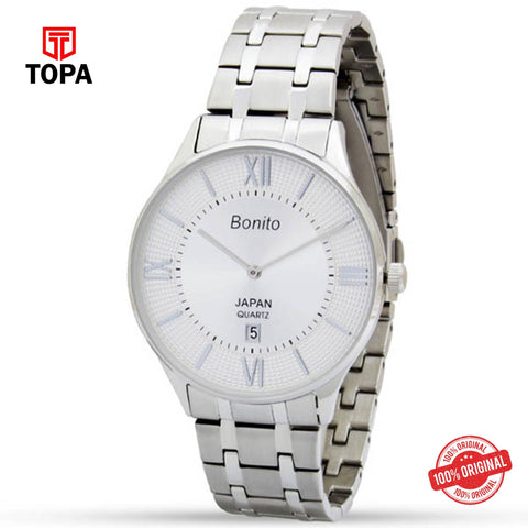 Topa Bonito-K-5134-CH-WHT-Metal-Band-Mens-Watch - Product Image 1