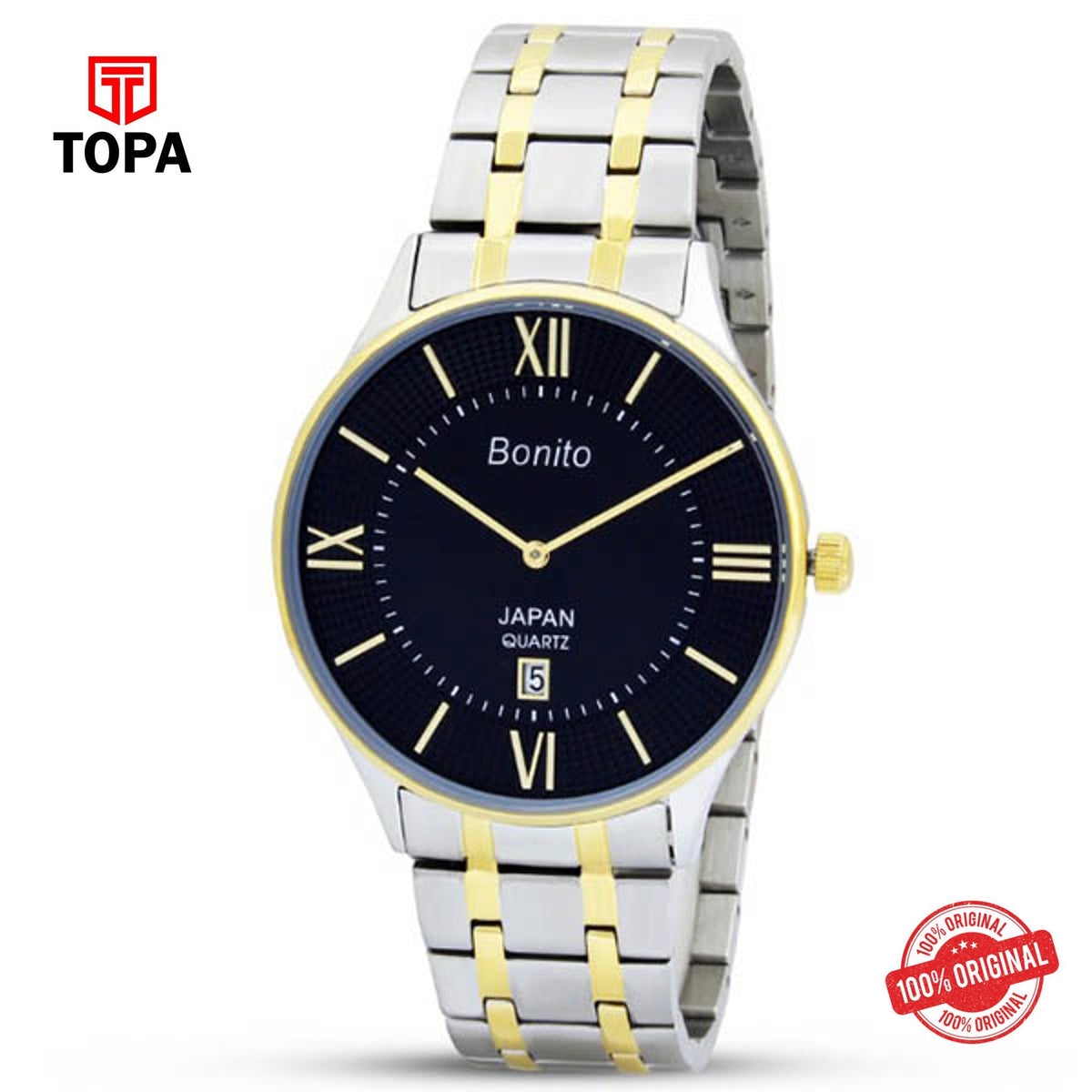 Topa Bonito-K-5134-TT-BK-Metal-Band-Mens-Watch - Product Image 1