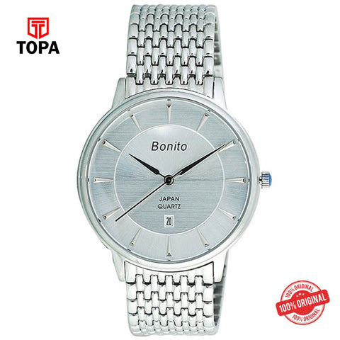 Topa Bonito-K-5136-CH-WHT-Metal-Band-Mens-Watch - Product Image 1