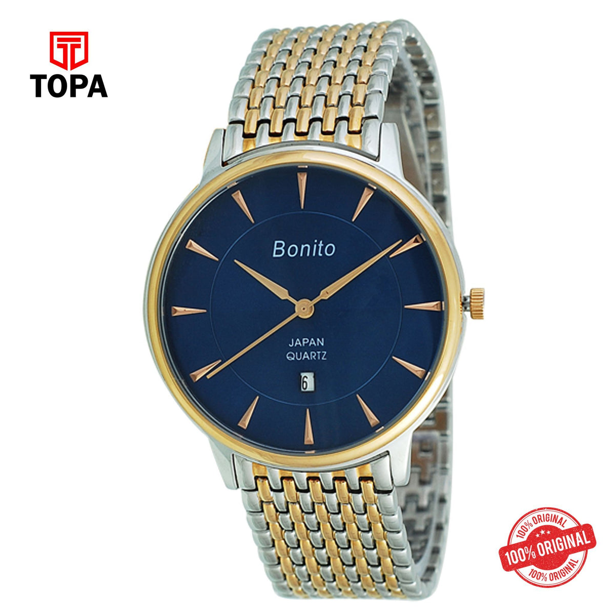 Topa Bonito-K-5136-TT-R-BLU-Metal-Band-Mens-Watch - Product Image 1